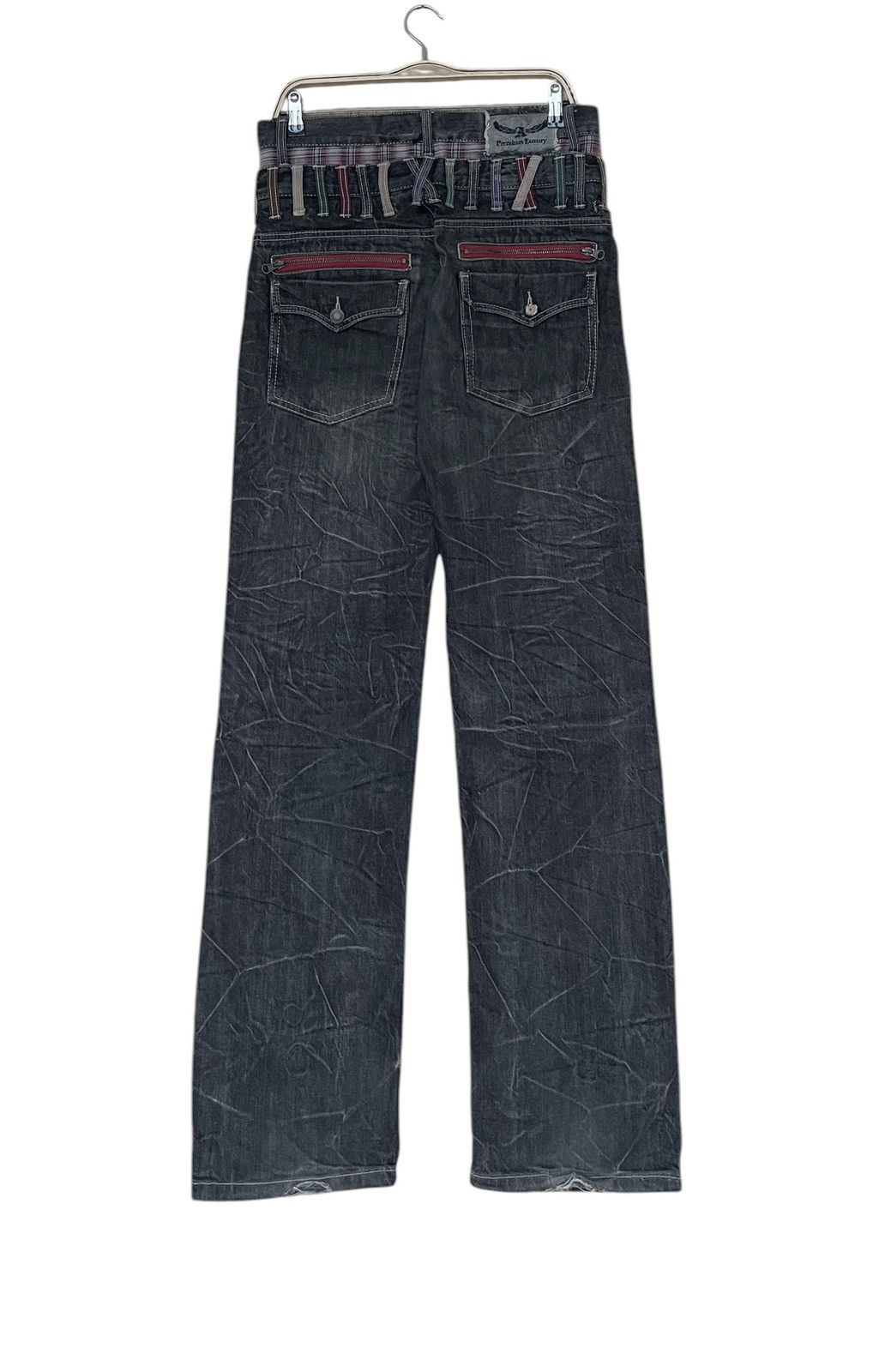 If Six Was Nine × Japanese Brand × Le Grande Bleu (L.G.B.) Vintage Japanese Brand Nylaus Double Waist Jeans 1990s Size US 31 - 2 Thumbnail