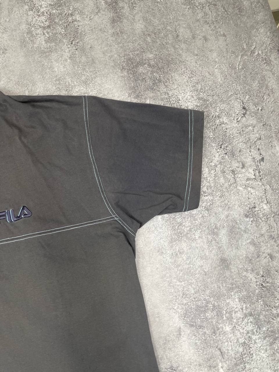 Fila Fila Men Cotton T-Shirt Grey V-Neck Size XL Size US XL / EU 56 / 4 - 3 Thumbnail