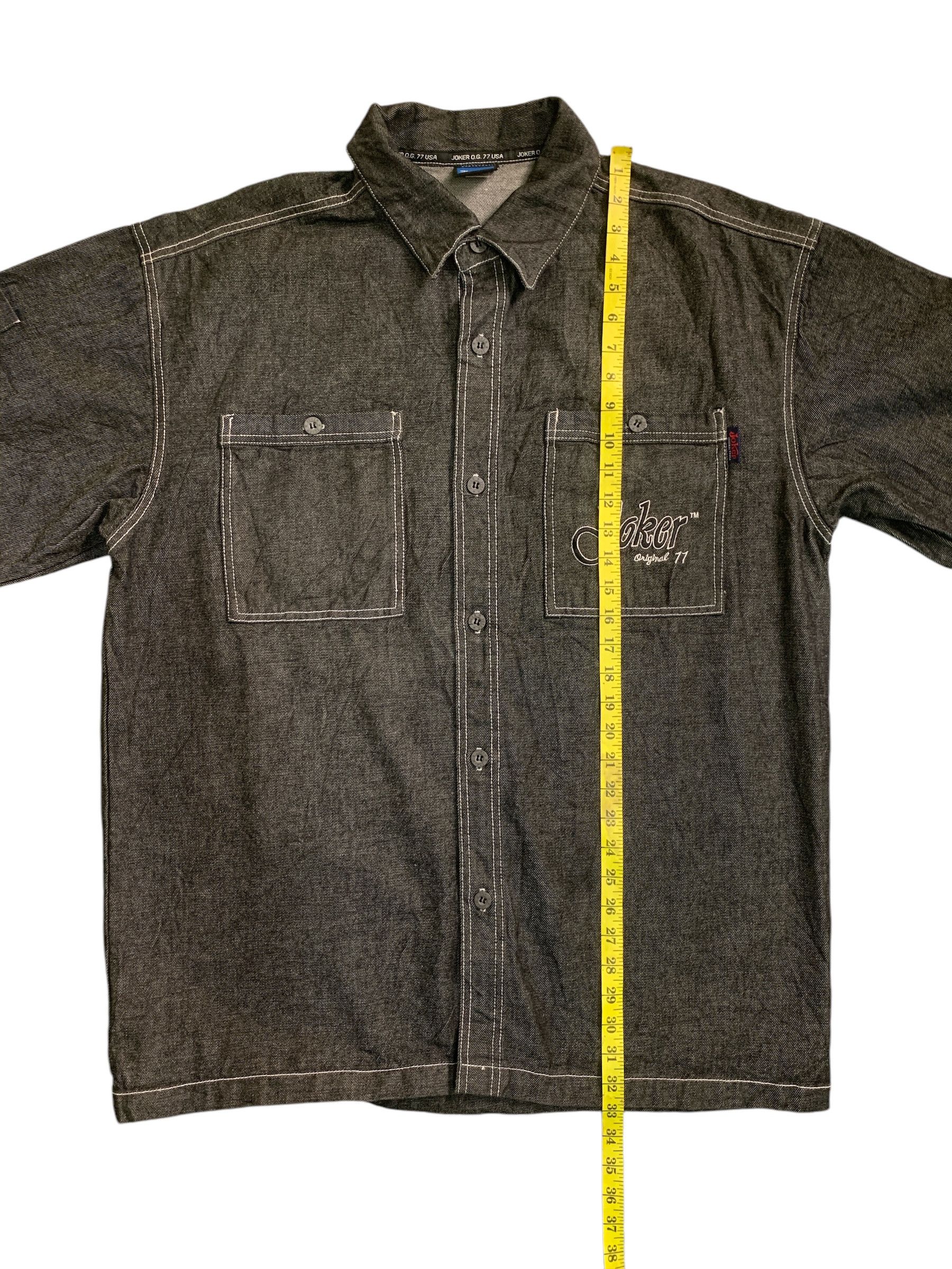 Japanese Brand Rare Design Joker O.G. 77 USA Denim Shirts Size US XL / EU 56 / 4 - 13 Thumbnail