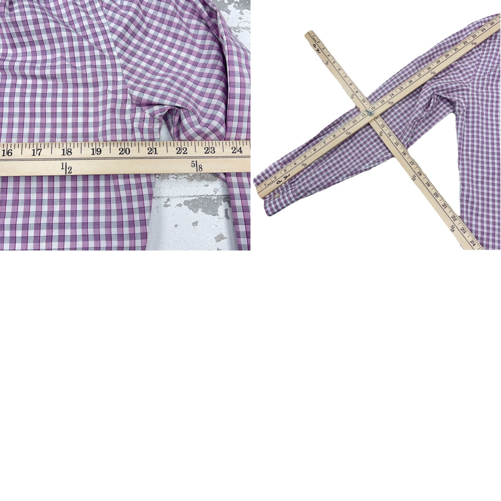 Charles Tyrwhitt Charles Tyrwhitt Shirt Men Medium Pink Slim Fit Button Up Dress Poplin Gingham Size 40R - 8 Thumbnail
