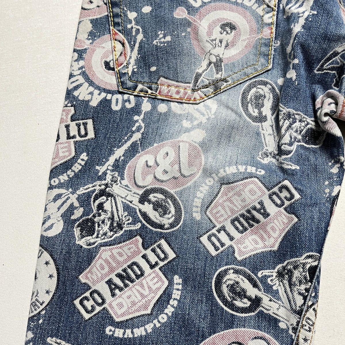 Japanese Brand Vintage co and lu all over print denim Size US 28 / EU 44 - 5 Thumbnail