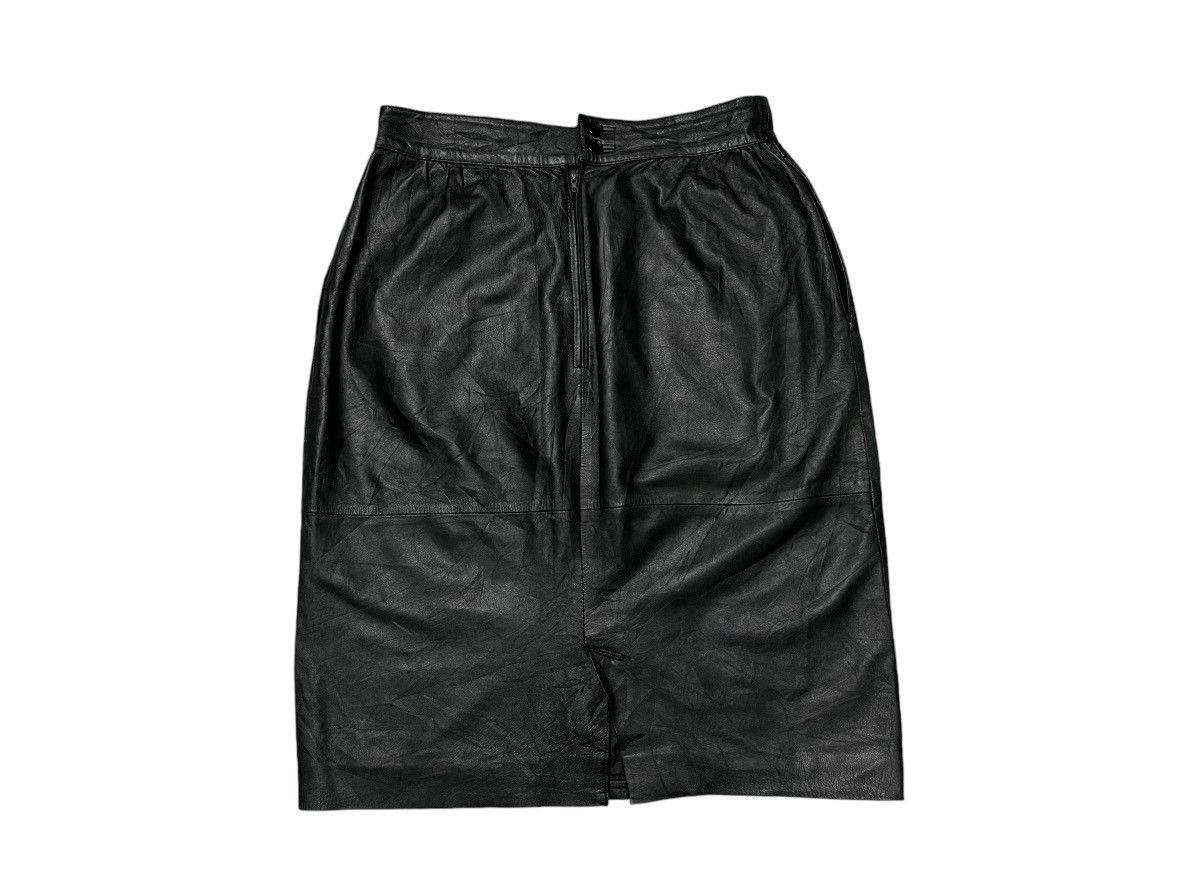 80s FENDI LAMB LEATHER MINI SKIRT RARE SIDE POCKET