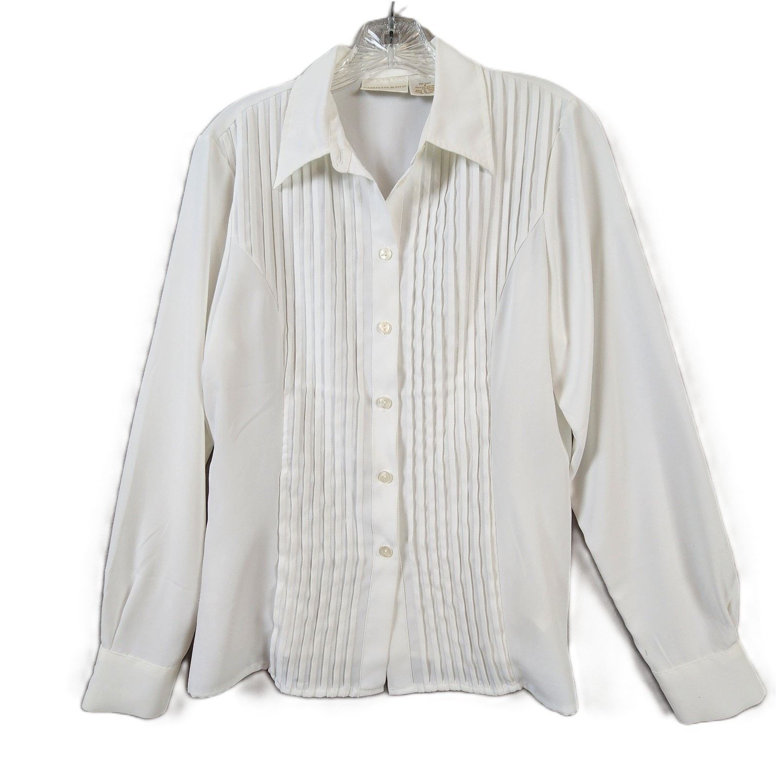 Other Christie & Jill Blouse Women Size 8 White Pleated Front Size M / US 6-8 / IT 42-44 - 1 Thumbnail