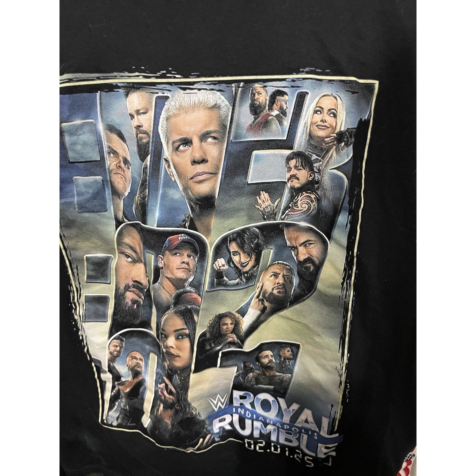 WWE Size L- WWE Royal Rumble Indianapolis Black T-Shirt 2.01.25 Size US L / EU 52-54 / 3 - 4 Thumbnail