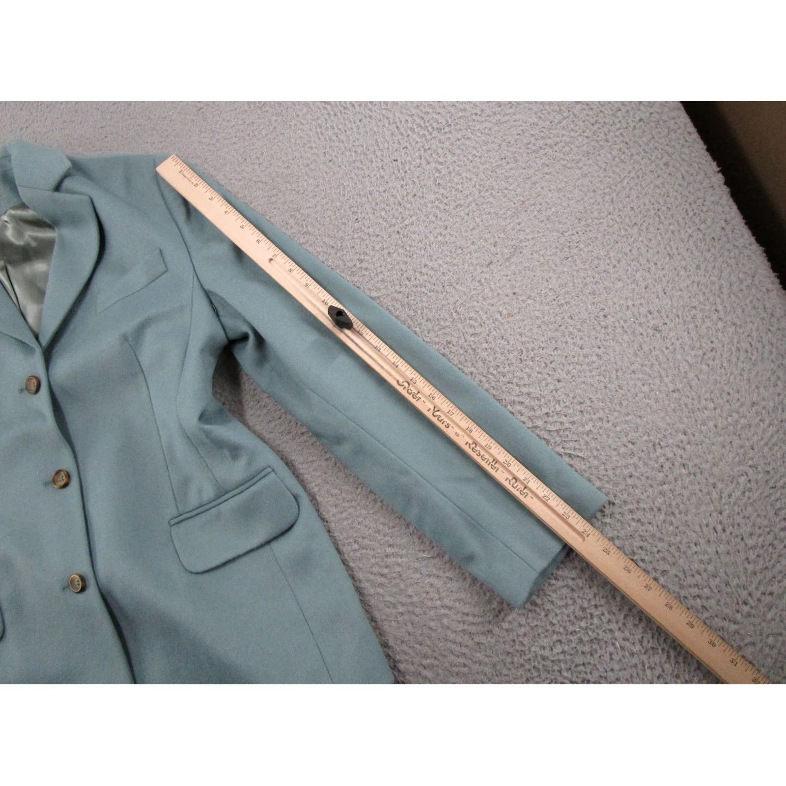 Vintage VINTAGE L.L. Bean Blazer Women 12 Regular Teal Blue Wool Cashmere Button Preppy Jacket Sold by Brand LL Bean Womens Blazer Size XL / US 12-14 / IT 48-50 - 7 Thumbnail