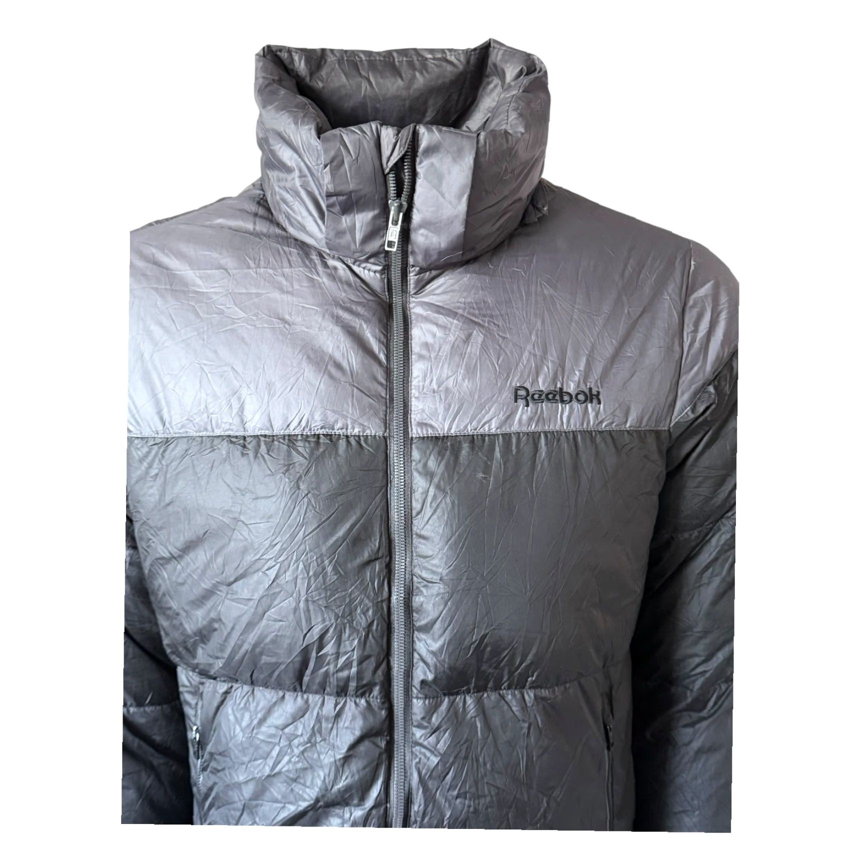 Reebok Reebok Classic Puffer Jacket – Black/Grey Full Zip High Neck Coat Size 95 (Men) Size US S / EU 44-46 / 1 - 2 Thumbnail