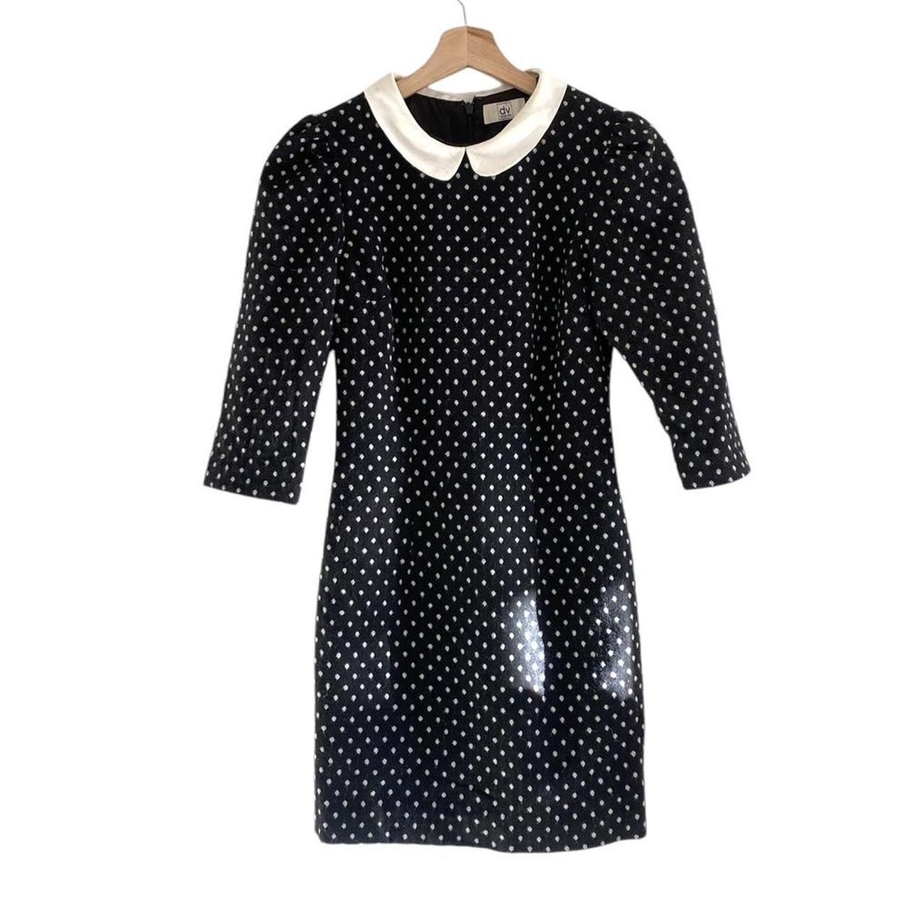 Dolce Vita DOLCE VITA BLACK POLKA DOT COLLARED MINI DRESS SMALL WOOL Size S / US 4 / IT 40 - 1 Thumbnail