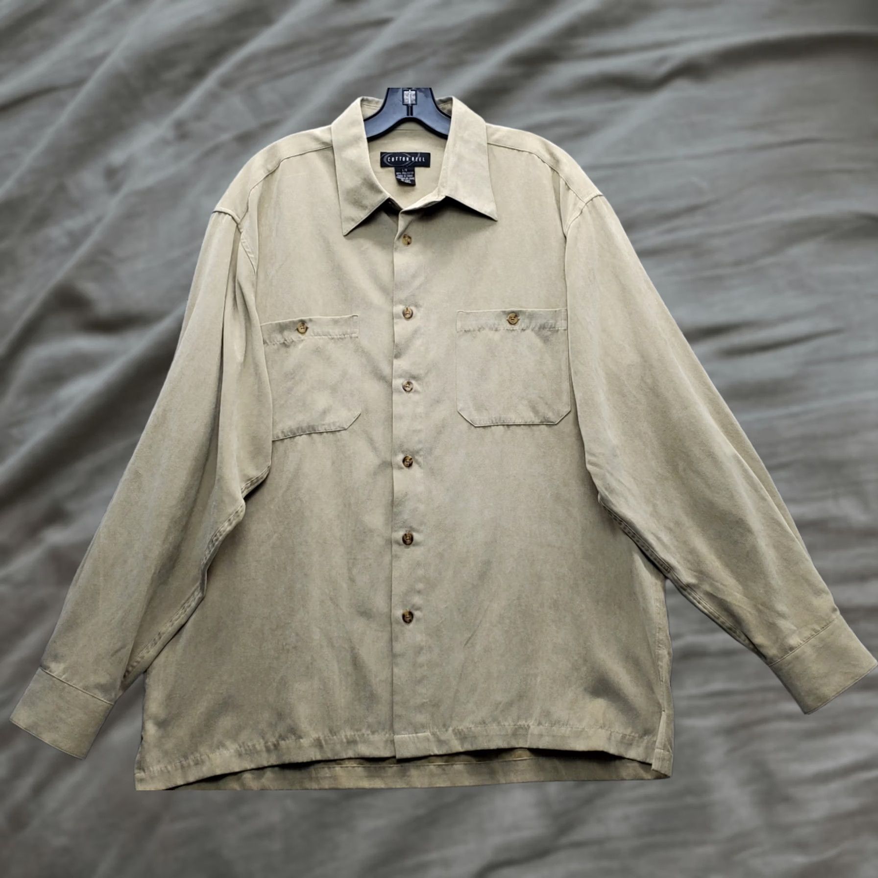 Vintage Cotton Reel Shirt Mens Large Brown Detail Pockets Side Slit Collared Button Up Size US L / EU 52-54 / 3 - 1 Thumbnail