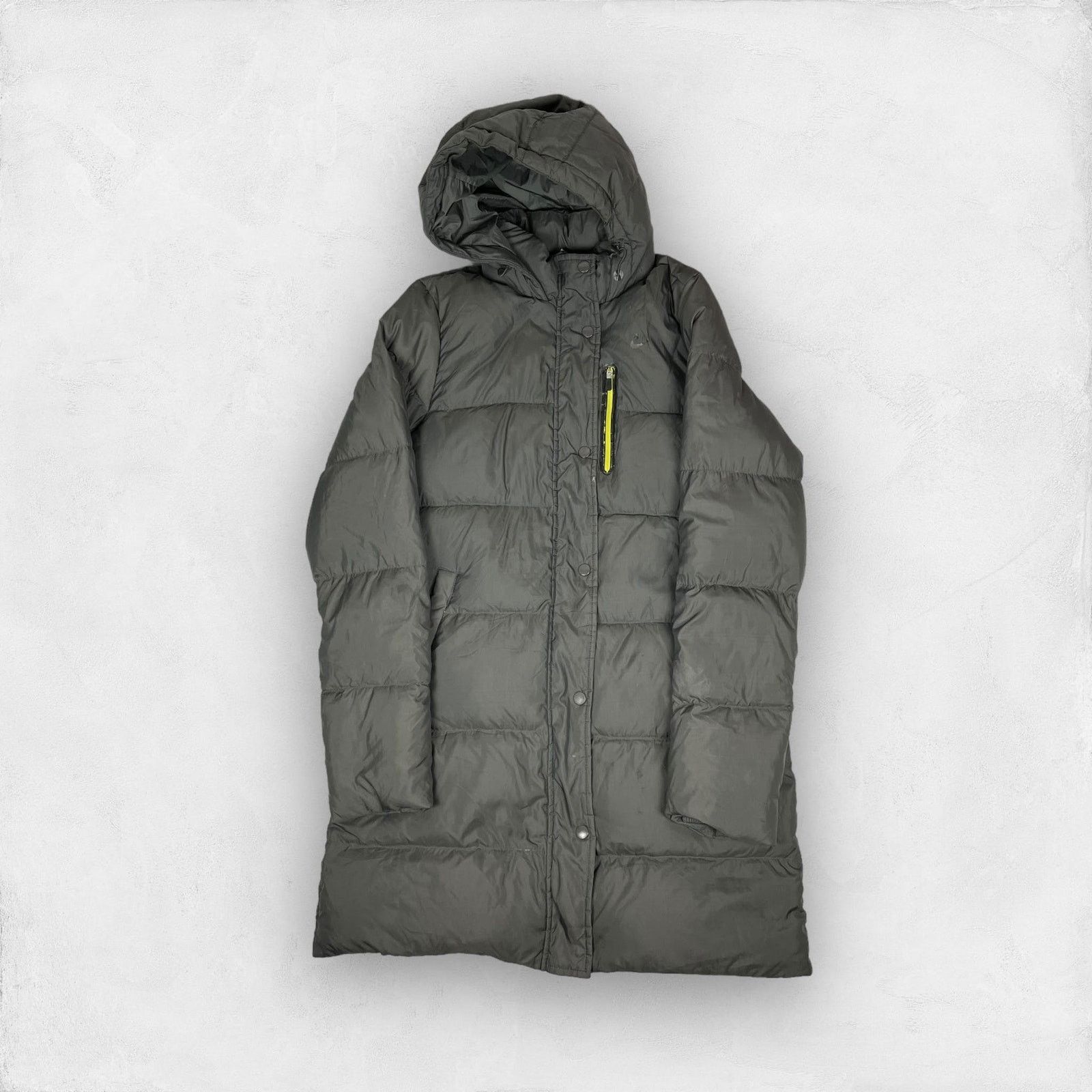 Nike × Vintage Nike Sportswear Women's Gray Hooded Full Zip Puffer Coat M Size M / US 6-8 / IT 42-44 - 1 Thumbnail