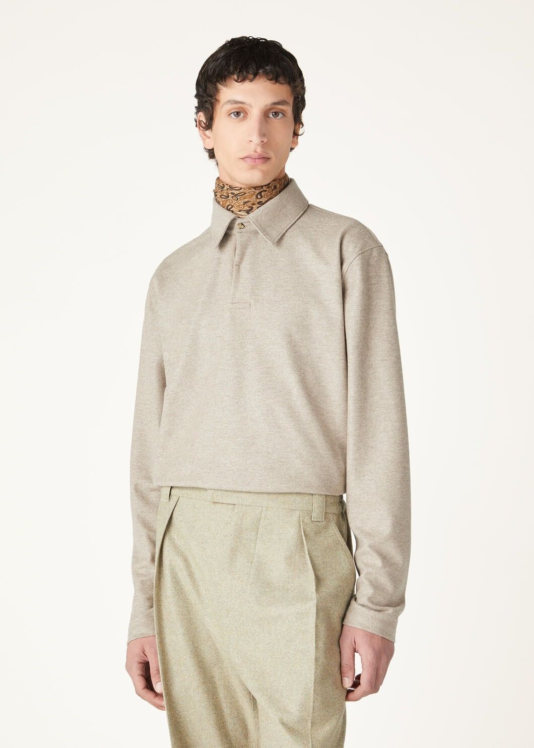 Loro Piana o1w1db10725 FAO5231 Corte Polo Shirt in Beige Size US S / EU 44-46 / 1 - 4 Thumbnail