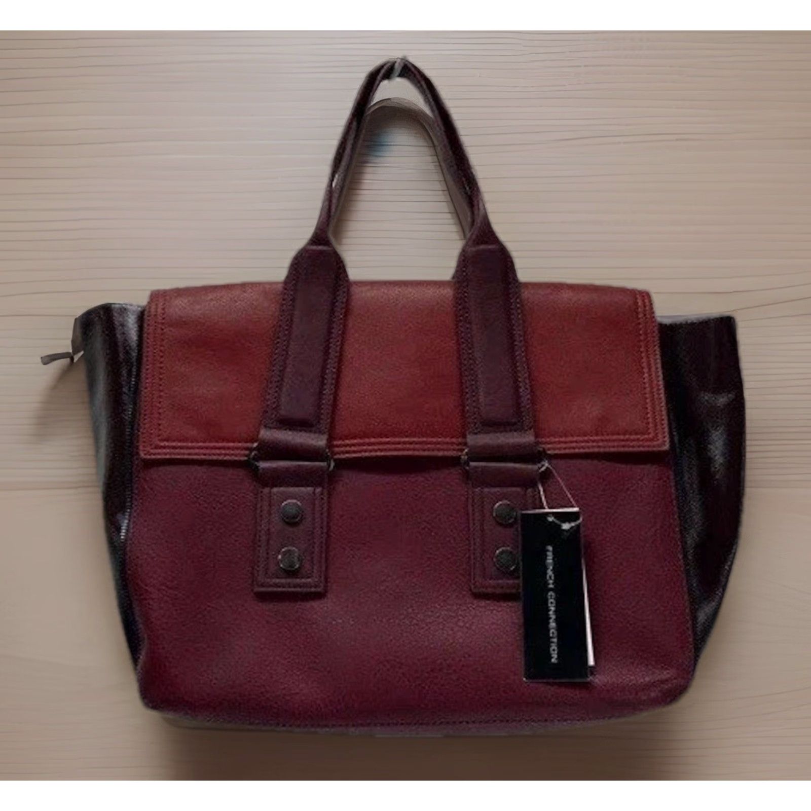 French Connection **DESIGNER Women’s French Connection Burgundy TwoTone Tote Purse** User: DESIGNER Women’s French Connection Burgundy TwoTone Tote Purse Size ONE SIZE - 2 Thumbnail