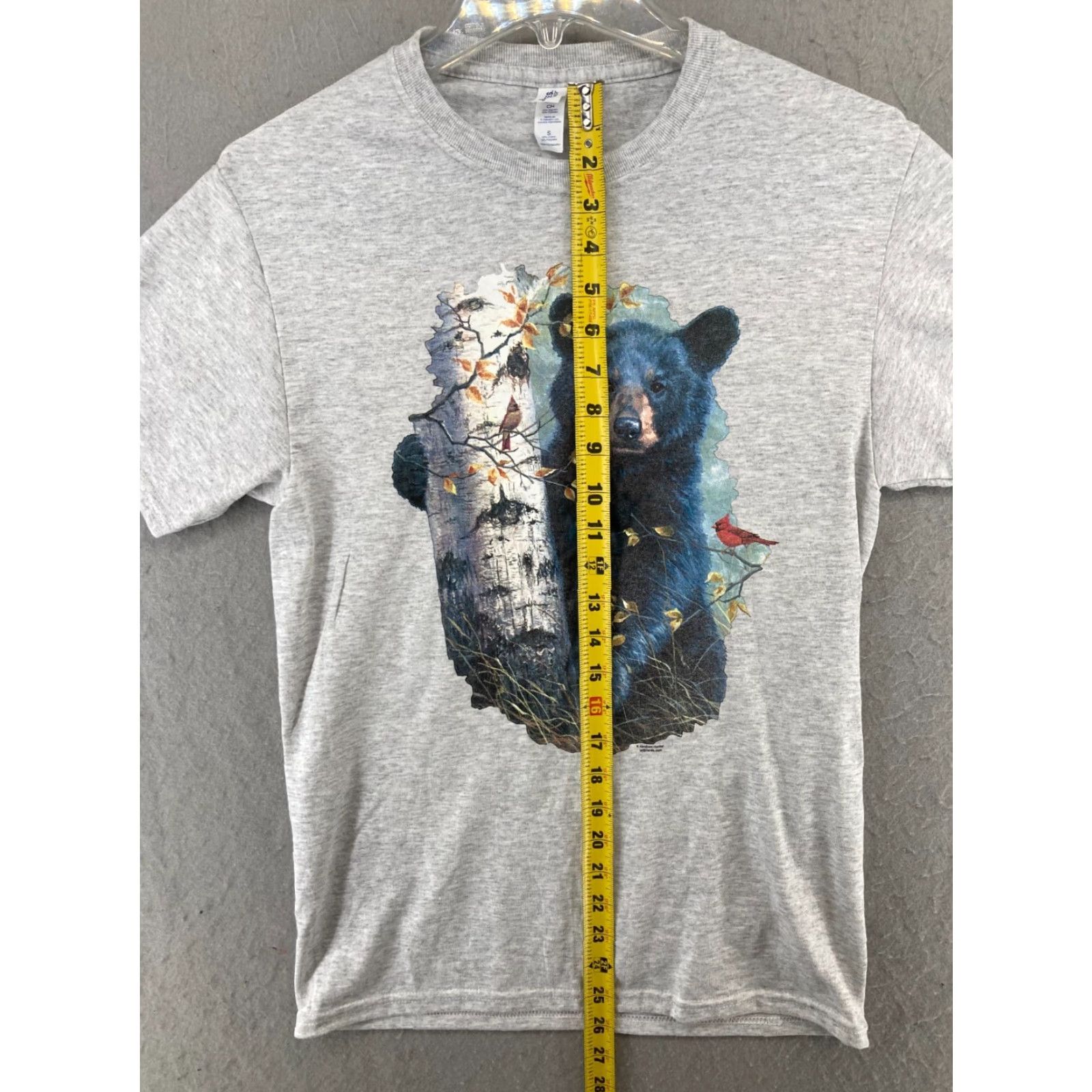 Jerzees Abraham Hunter Mens TShirt Small Gray Black Bear Cardinal Size US S / EU 44-46 / 1 - 4 Thumbnail