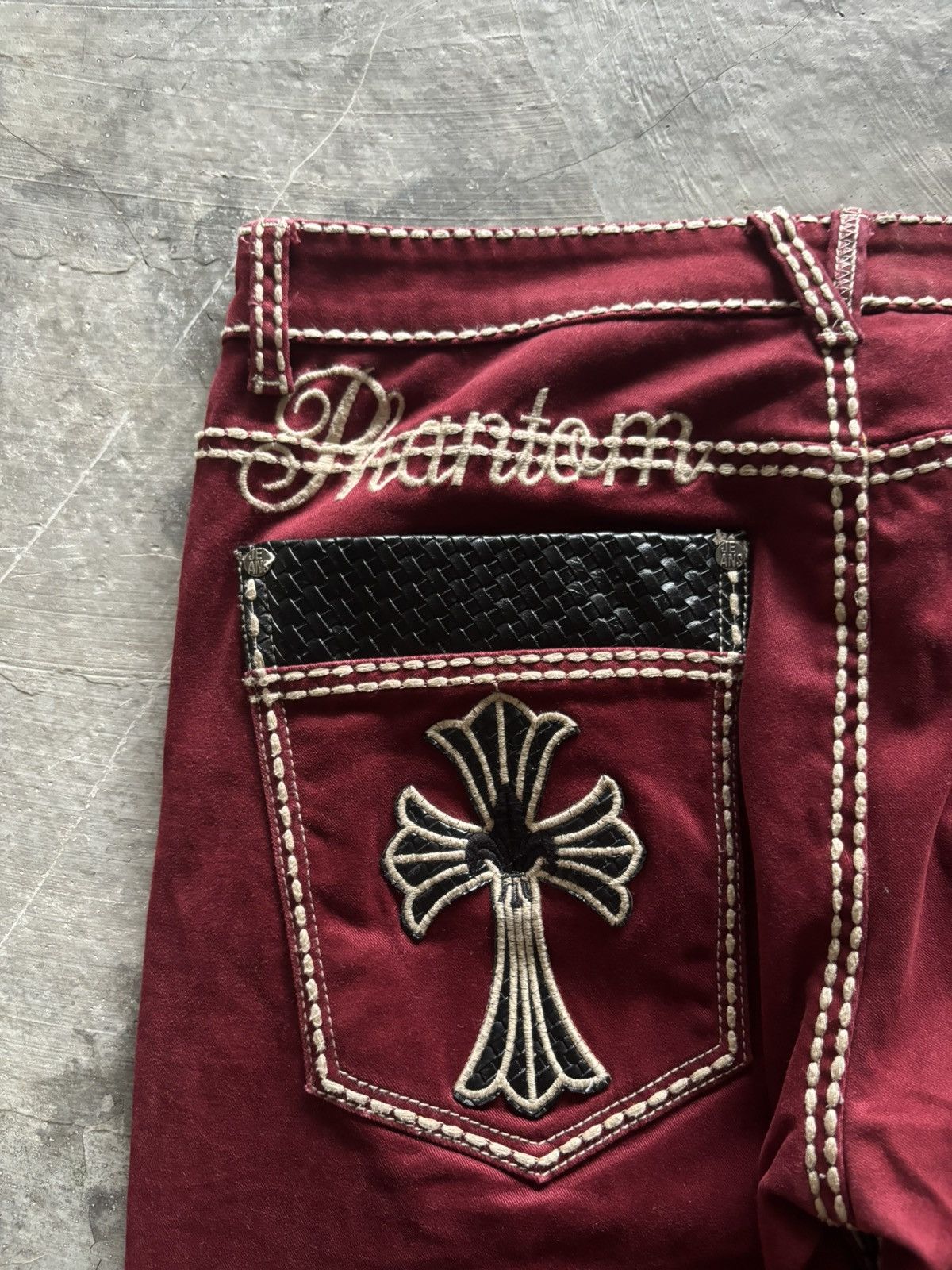 Japanese Brand PHANTOM DENIM chrome hearts inspired style cross punk goth Size US 34 / EU 50 - 13 Thumbnail