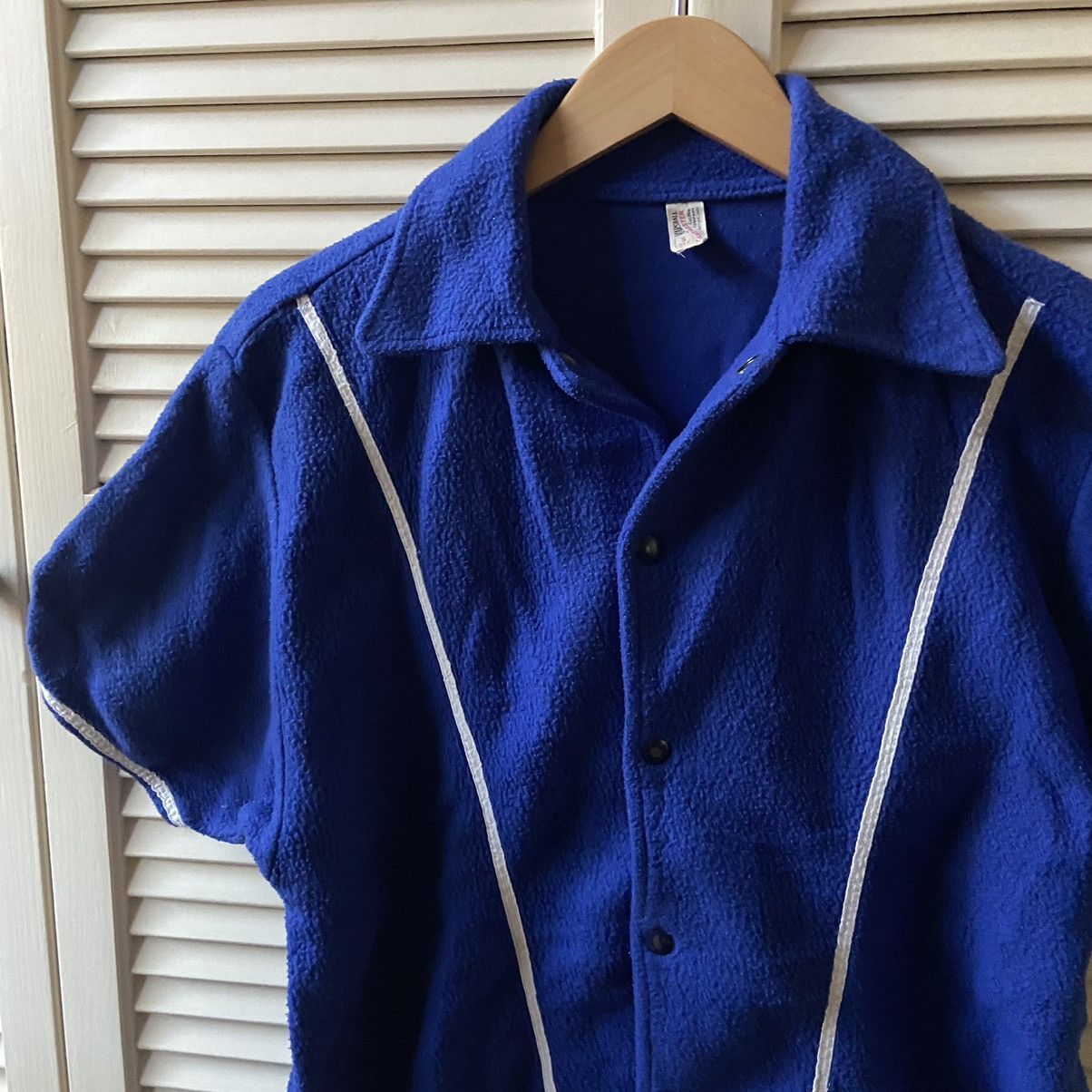 Vintage Vintage 50’s Era Blue Warm Up Terry Snap Shirt Jersey Size US S / EU 44-46 / 1 - 3 Thumbnail