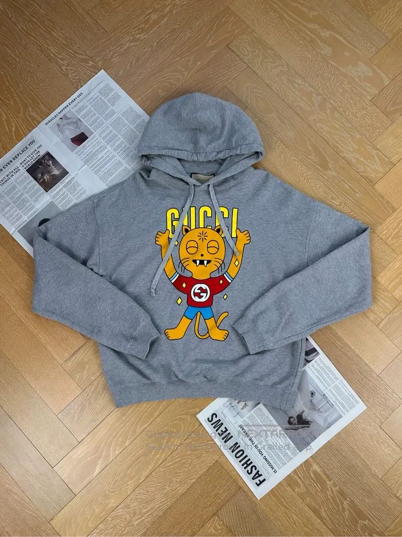 Gucci Gucci Letter kitten printed hood casual long-sleeved sweat Size US M / EU 48-50 / 2 - 1 Thumbnail