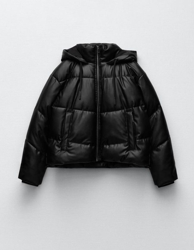 Zara Faux Leather Puffer Jacket Size XXL / US 16-18 / IT 52-54 - 1 Thumbnail
