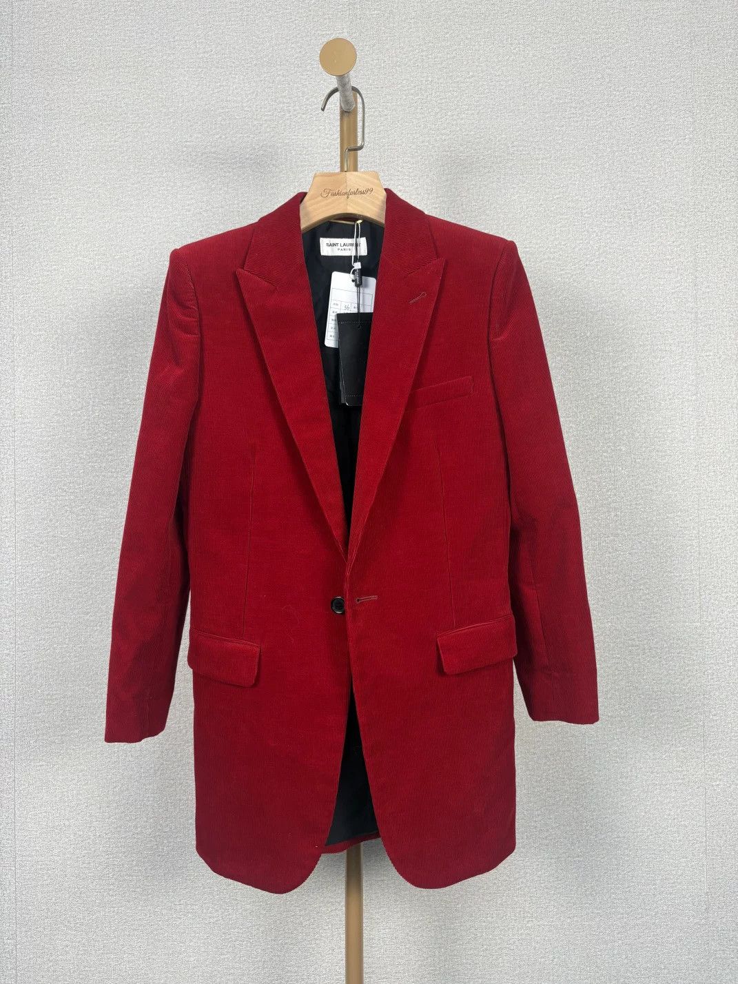 Saint Laurent Paris Saint Laurent Red Velvet Blazer Size XS / US 0-2 / IT 36-38 - 1 Thumbnail