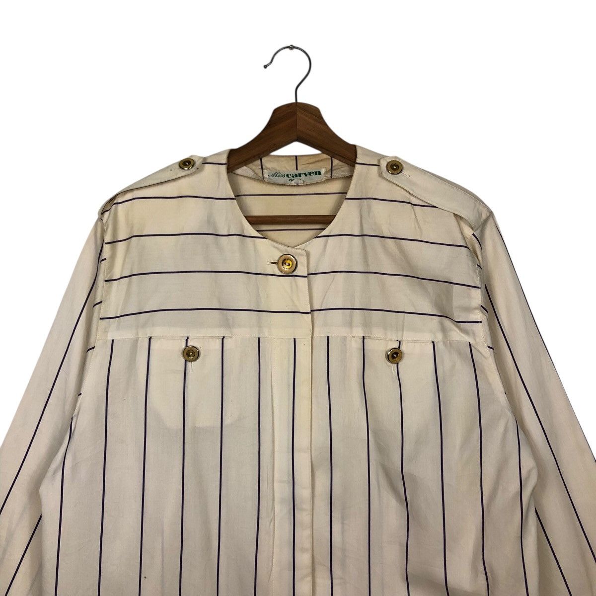 Carven 📌Miss Carven Deux Hickory Striped Work Design Size M / US 6-8 / IT 42-44 - 4 Thumbnail
