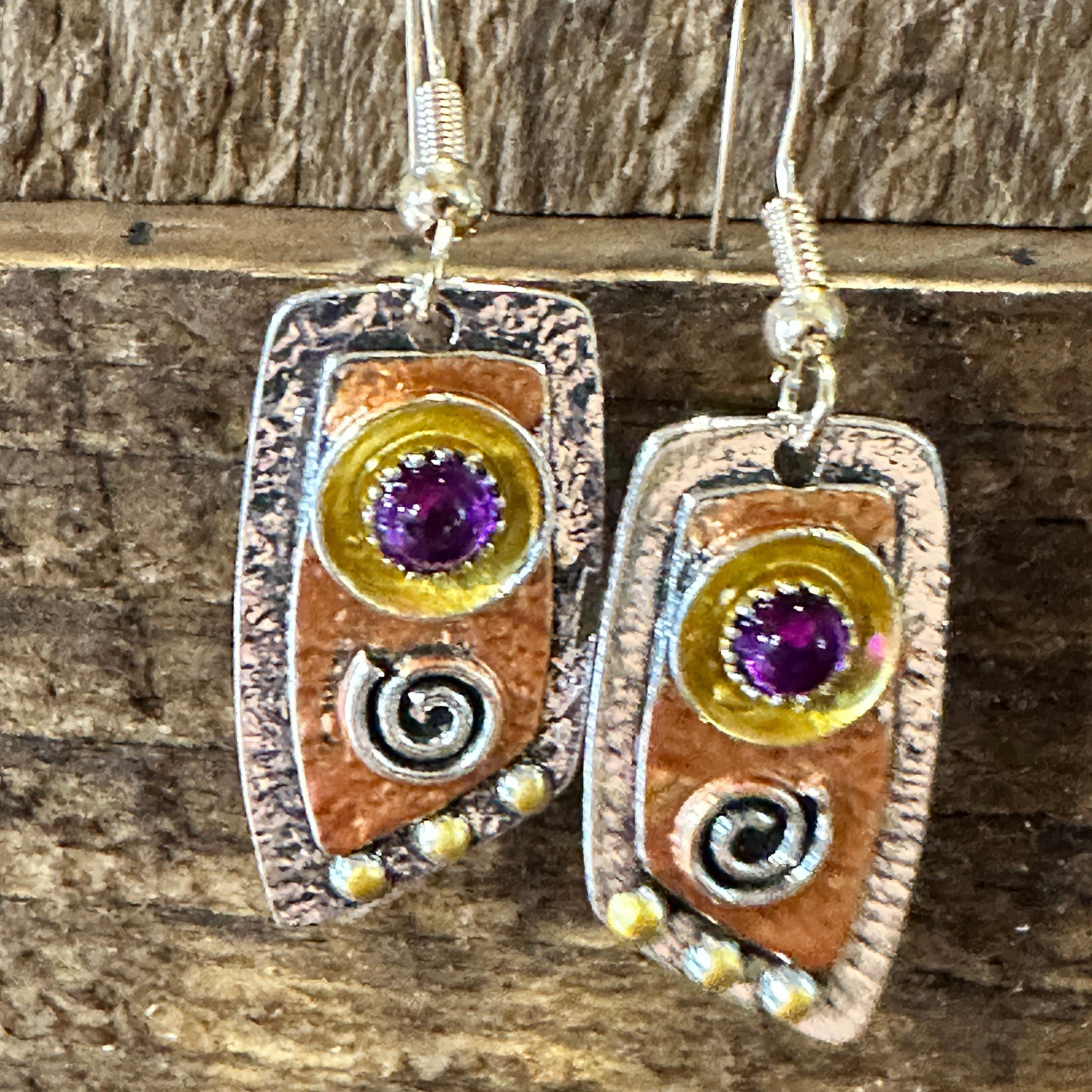 Other Handcrafted Bohemian Vintage Copper Dangle Earring, Retro Et Size ONE SIZE - 5 Thumbnail