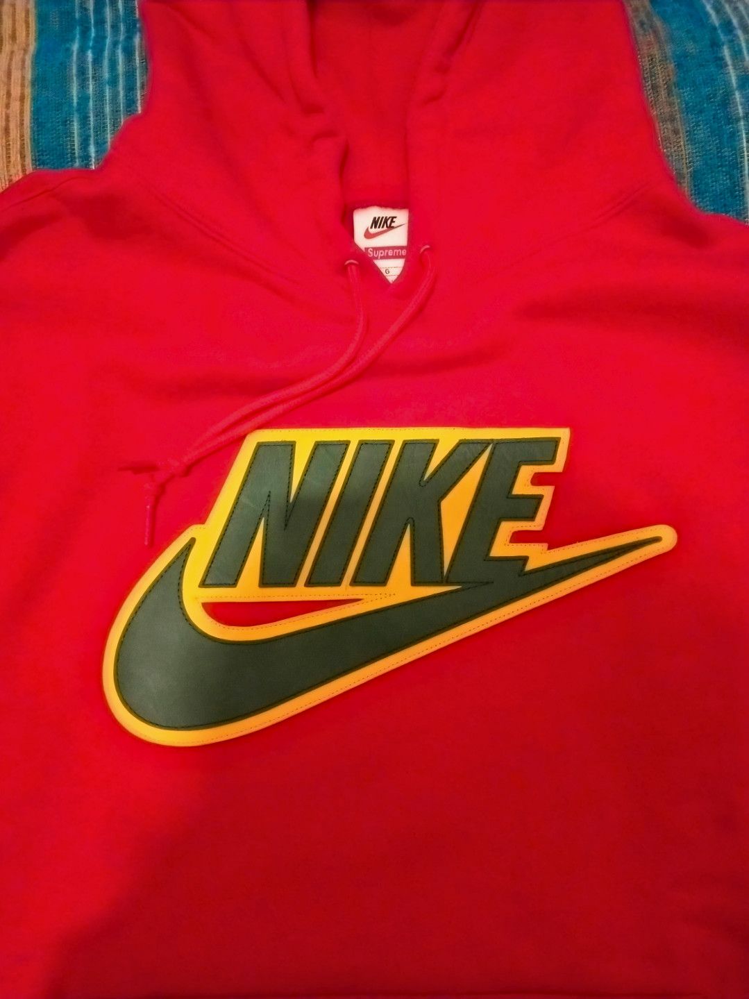 Nike × Supreme Supreme Nike Leather Applique Hoodie Size US L / EU 52-54 / 3 - 1 Thumbnail