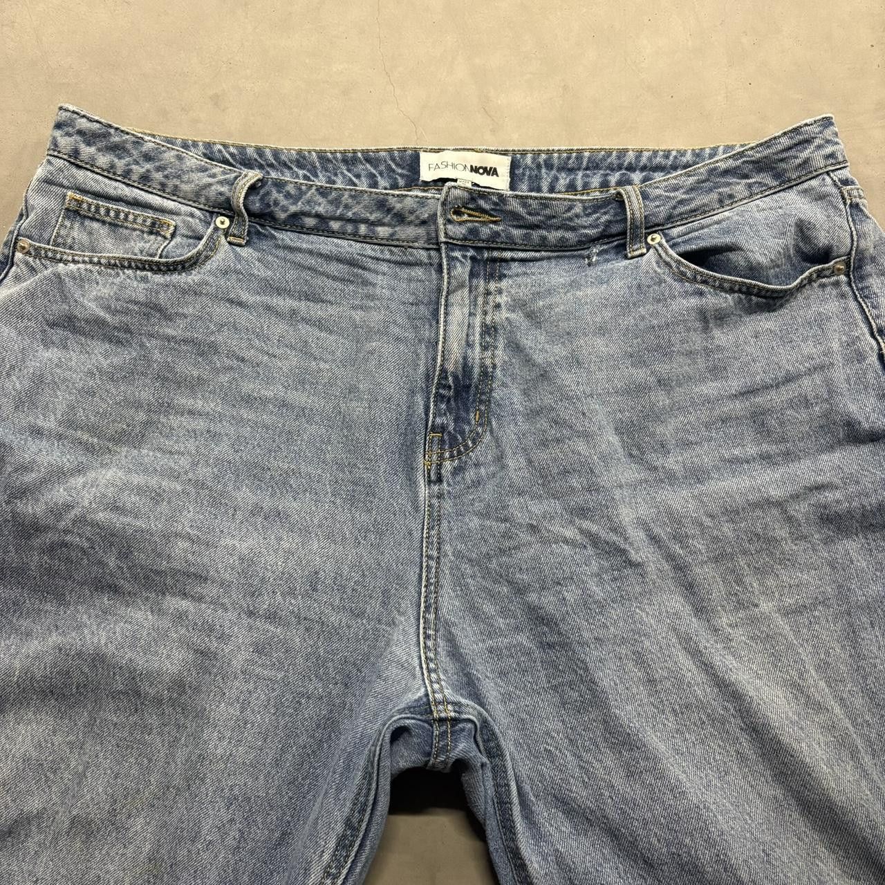 Vintage Crazy Vintage Y2K/2000s Baggy Wideleg Distressed Ripped Medium Blue Wash Denim Jeans! Size US 26 / EU 42 - 2 Thumbnail