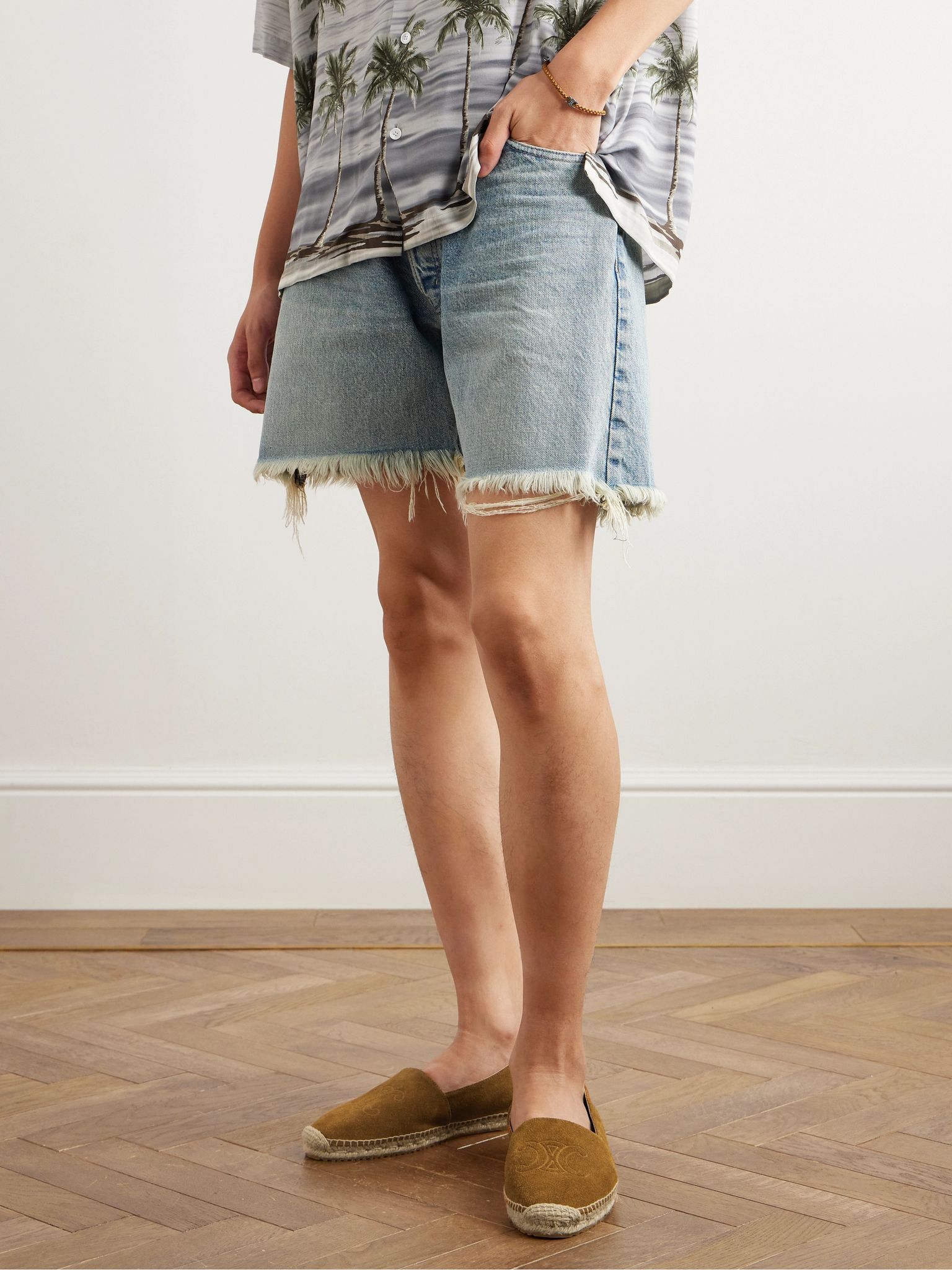 Celine o1bcso1str0925 359633003C Suede Espadrilles in Dark Havana Size US 10 / EU 43 - 2 Thumbnail