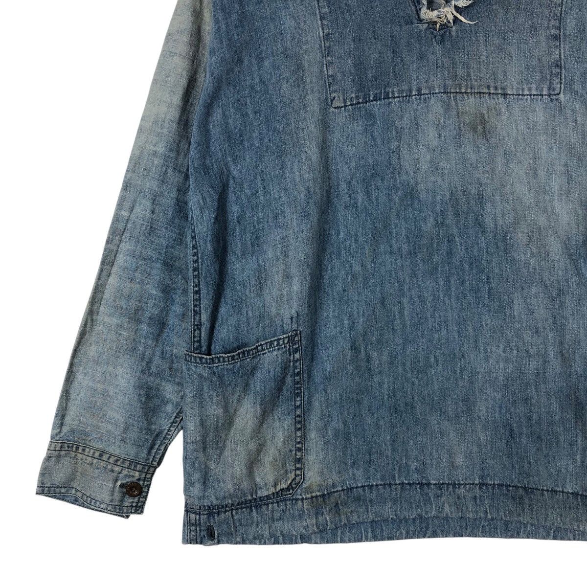 Japanese Brand SEXTET IMP. Denim Sailor Collar Shirt Size US L / EU 52-54 / 3 - 5 Thumbnail