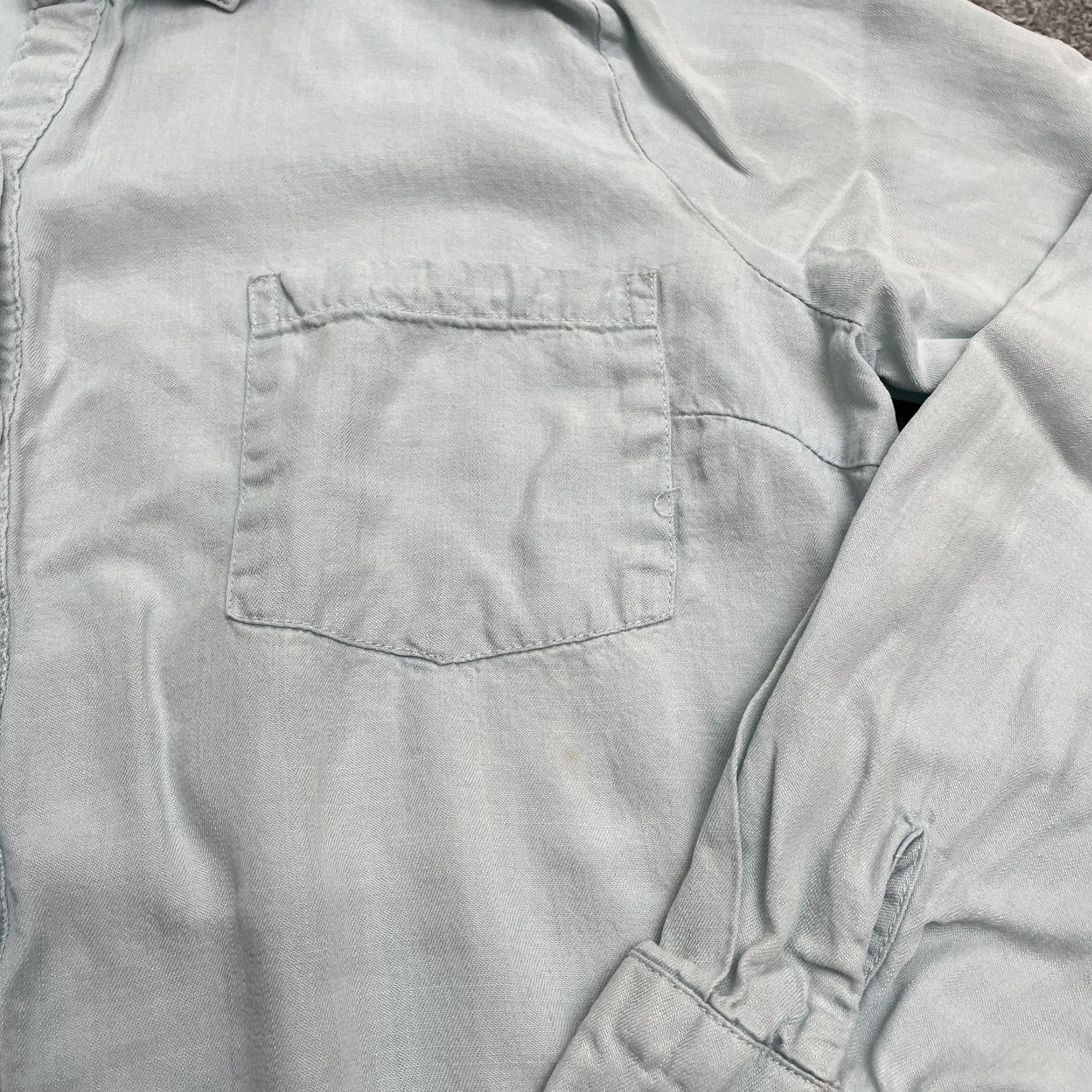 Vintage Active USA Shirt Womens Large Light Blue Long Sleeve Tencel Button Down Casual Size L / US 10 / IT 46 - 6 Thumbnail