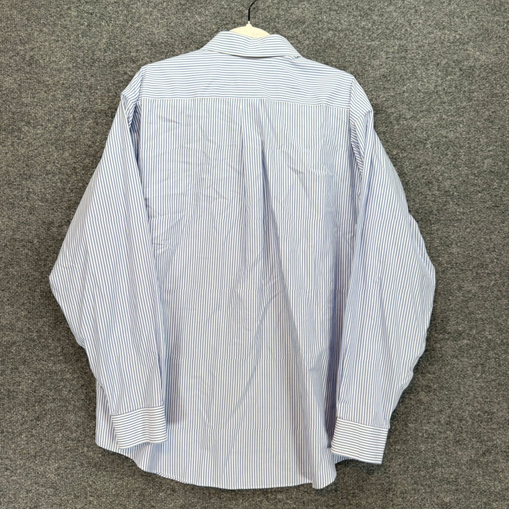 Roundtree & Yorke Roundtree & Yorke Gold Label Button Up Shirt Men L Blue Striped Non-Iron Dress Shirt Size US L / EU 52-54 / 3 - 7 Thumbnail