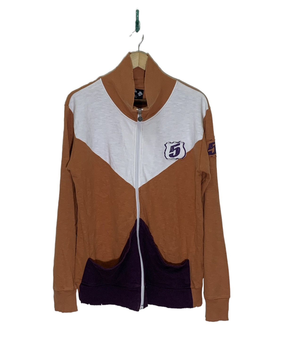 image of Ppfm Crew King Of Road Zipper Sweater in Orange, Men's (Size Large)