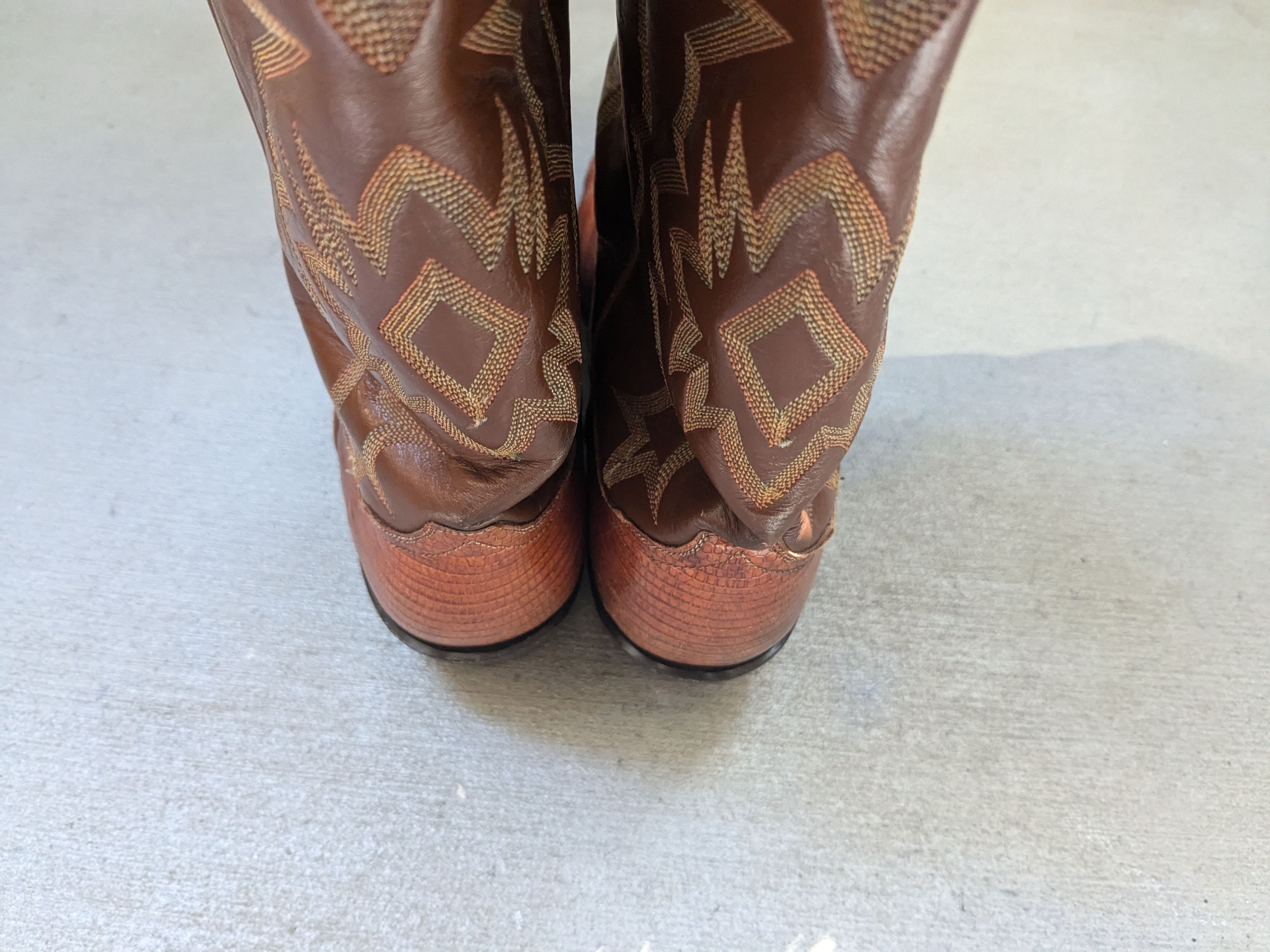 Tony Lama Tony Lama Cowboy Boots Lizard Brown 9.5 D Botas USA Size US 9.5 / EU 42-43 - 15 Thumbnail