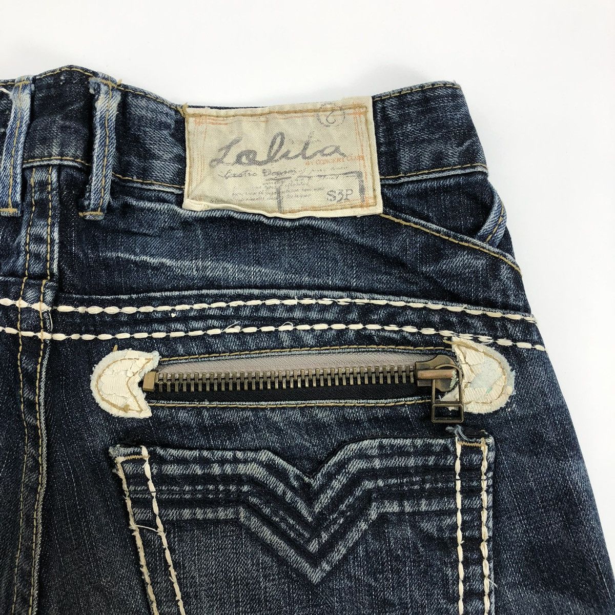 If Six Was Nine 2000s Lolita Distressed Mudmax Lgb Bootcut Flared Jeans Y2K Size US 29 - 12 Thumbnail