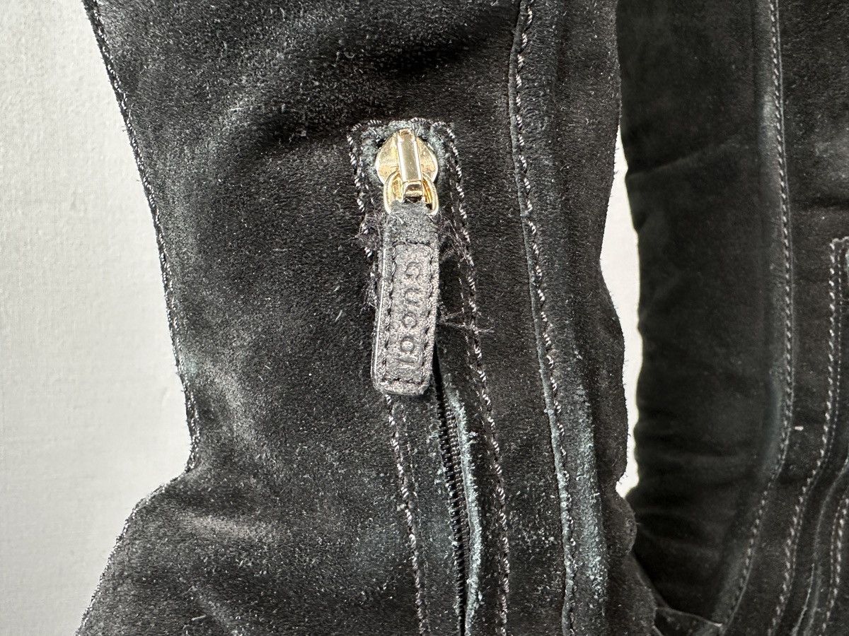 Gucci GUCCI Black Suede Horsebit Wedge Tall Boots Knee High EU 39 Size US 9 / IT 39 - 12 Thumbnail