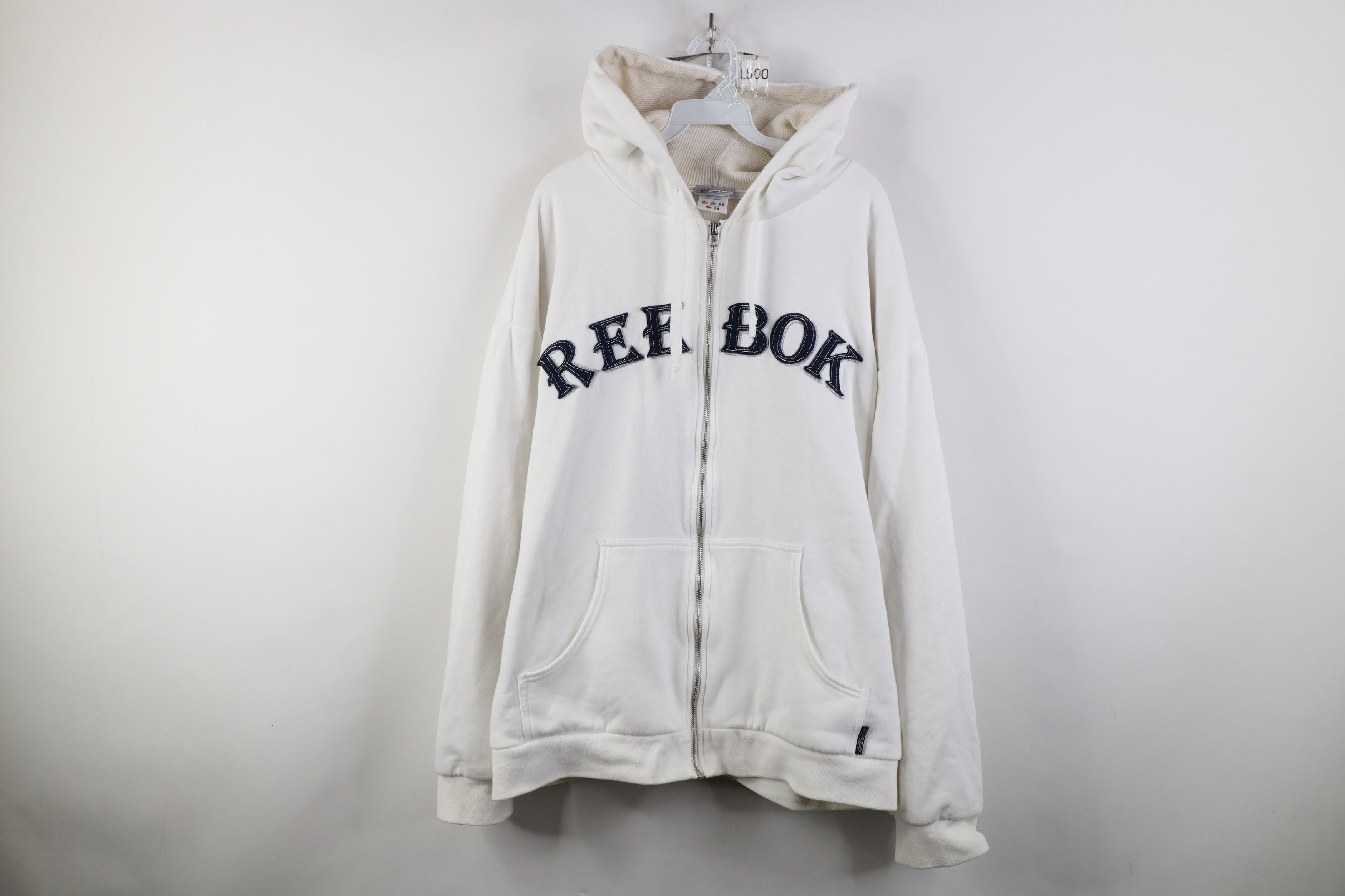 Reebok Vintage Reebok Thermal Waffle Knit Lined Zip Hoodie White Size US XXL / EU 58 / 5 - 1 Thumbnail