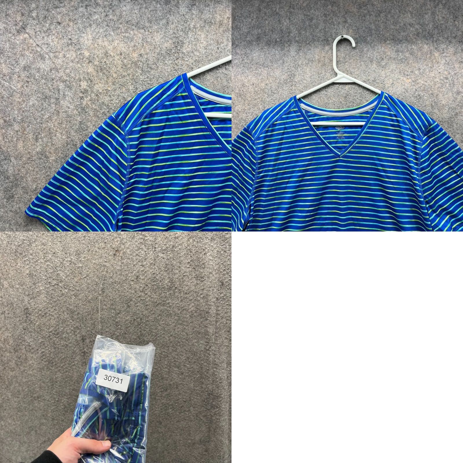 Vintage Reel Legends Shirt Womens 1X Blue Stripes V Neck Casual Tee Cotton Activewear Size XL / US 12-14 / IT 48-50 - 8 Thumbnail