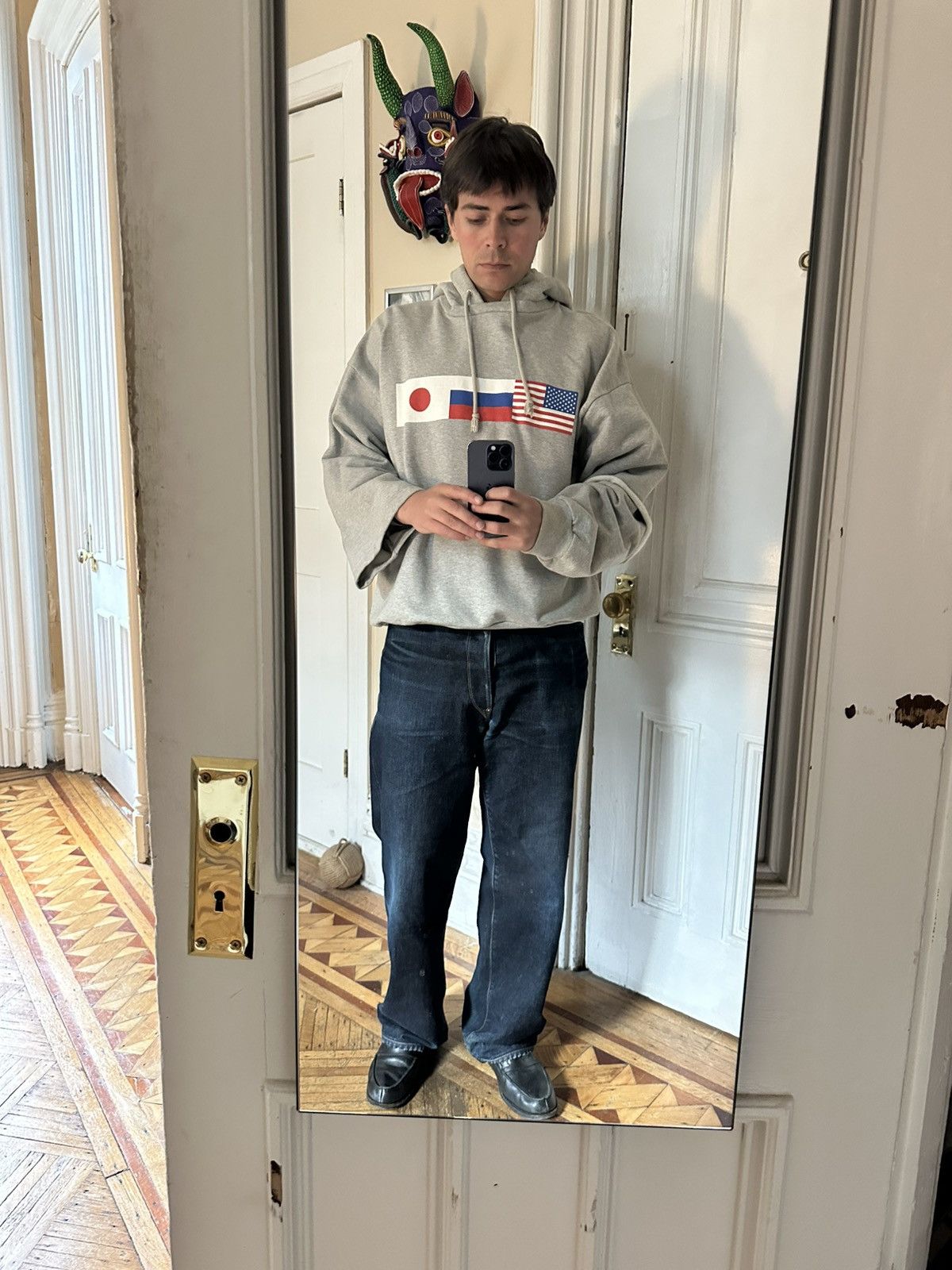 Gosha Rubchinskiy 2018 Gosha Rubchinskiy Flag Asymmetrical Hoodie Size US XL / EU 56 / 4 - 3 Thumbnail