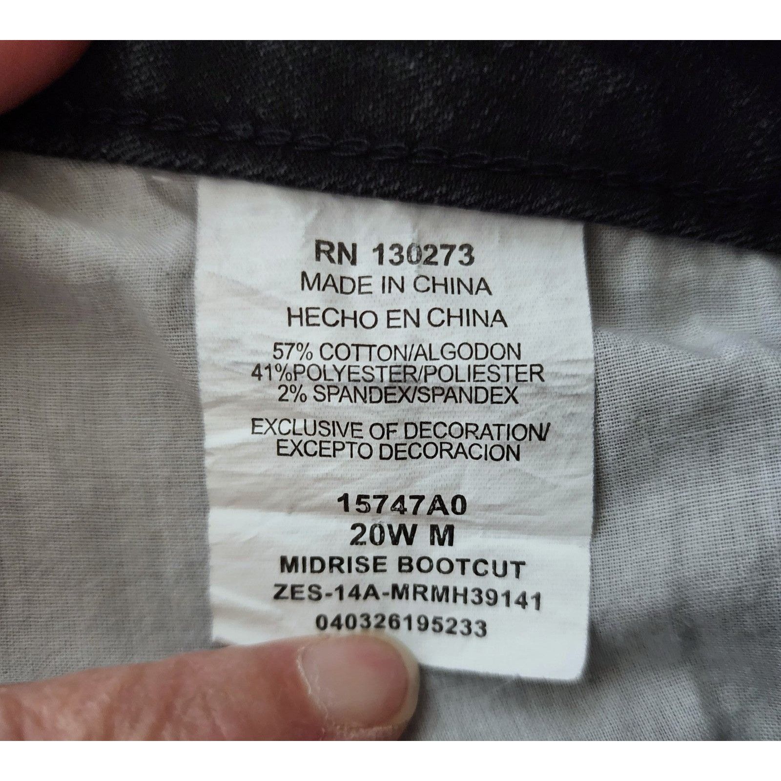 Lee Riders By Lee Womens Black Jeans 20W Boot Cut Size 42" / US 20 - 5 Thumbnail