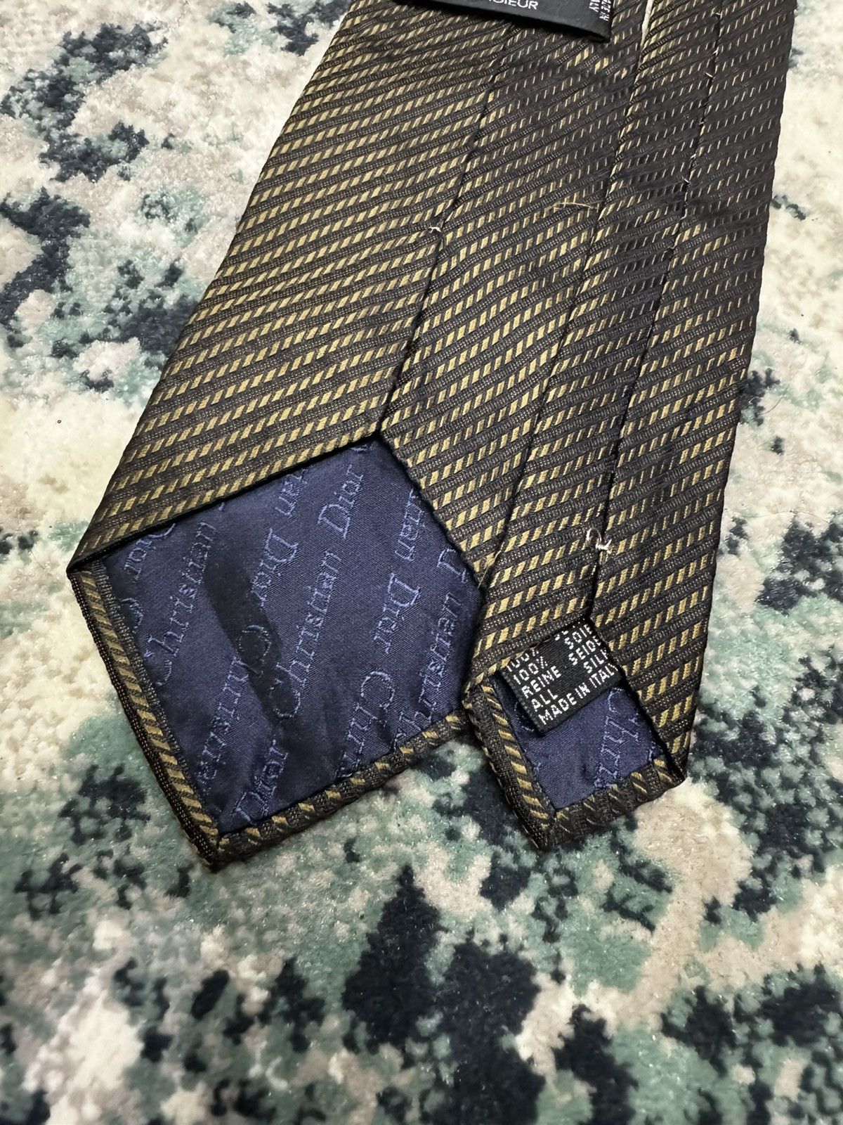 Christian Dior Monsieur STRIPED PATTERN PRINT SILK NECK TIE Size ONE SIZE - 3 Thumbnail