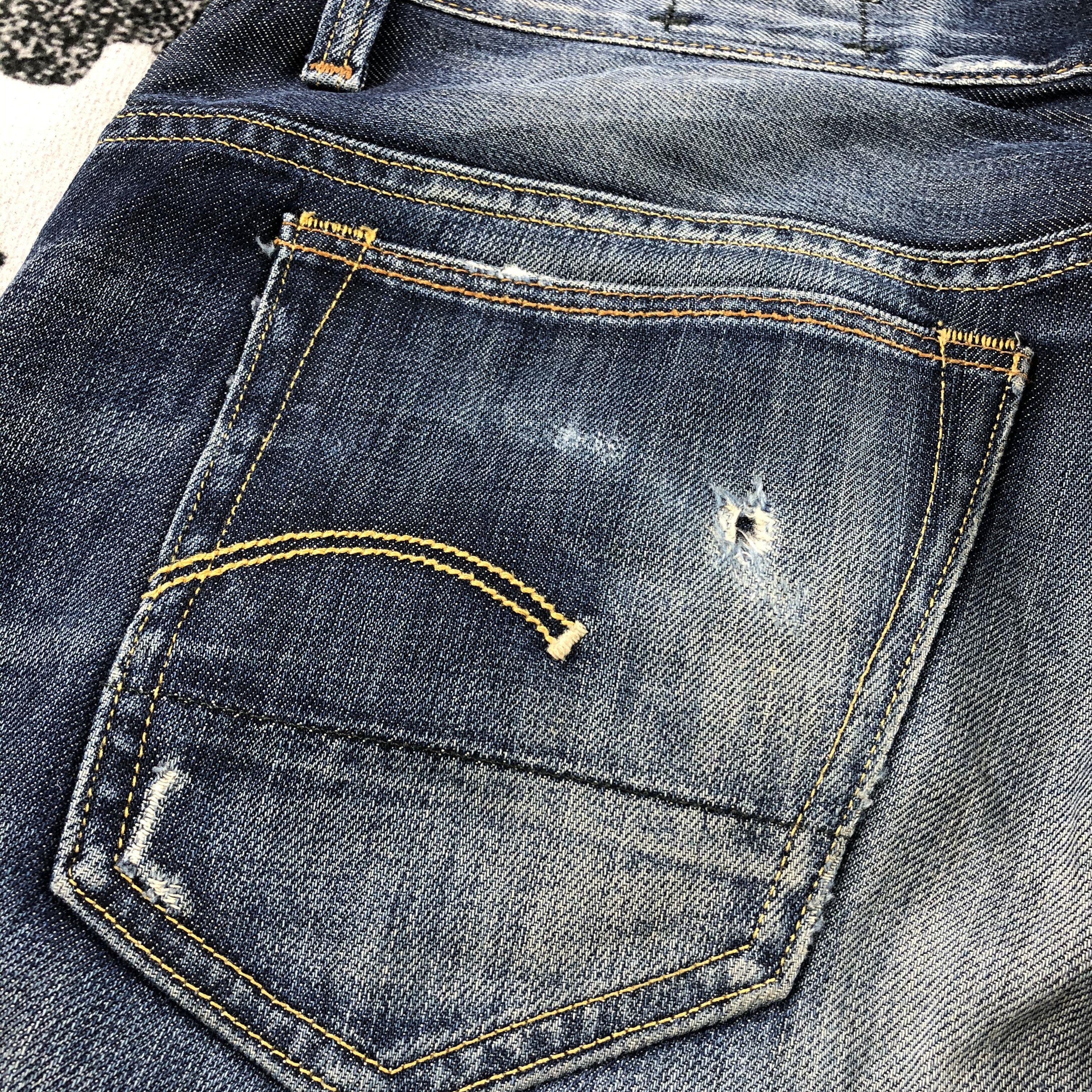 G-Star G Star Raw 3301 Jeans Faded Blue Denim KJ729 Size US 34 / EU 50 - 8 Thumbnail