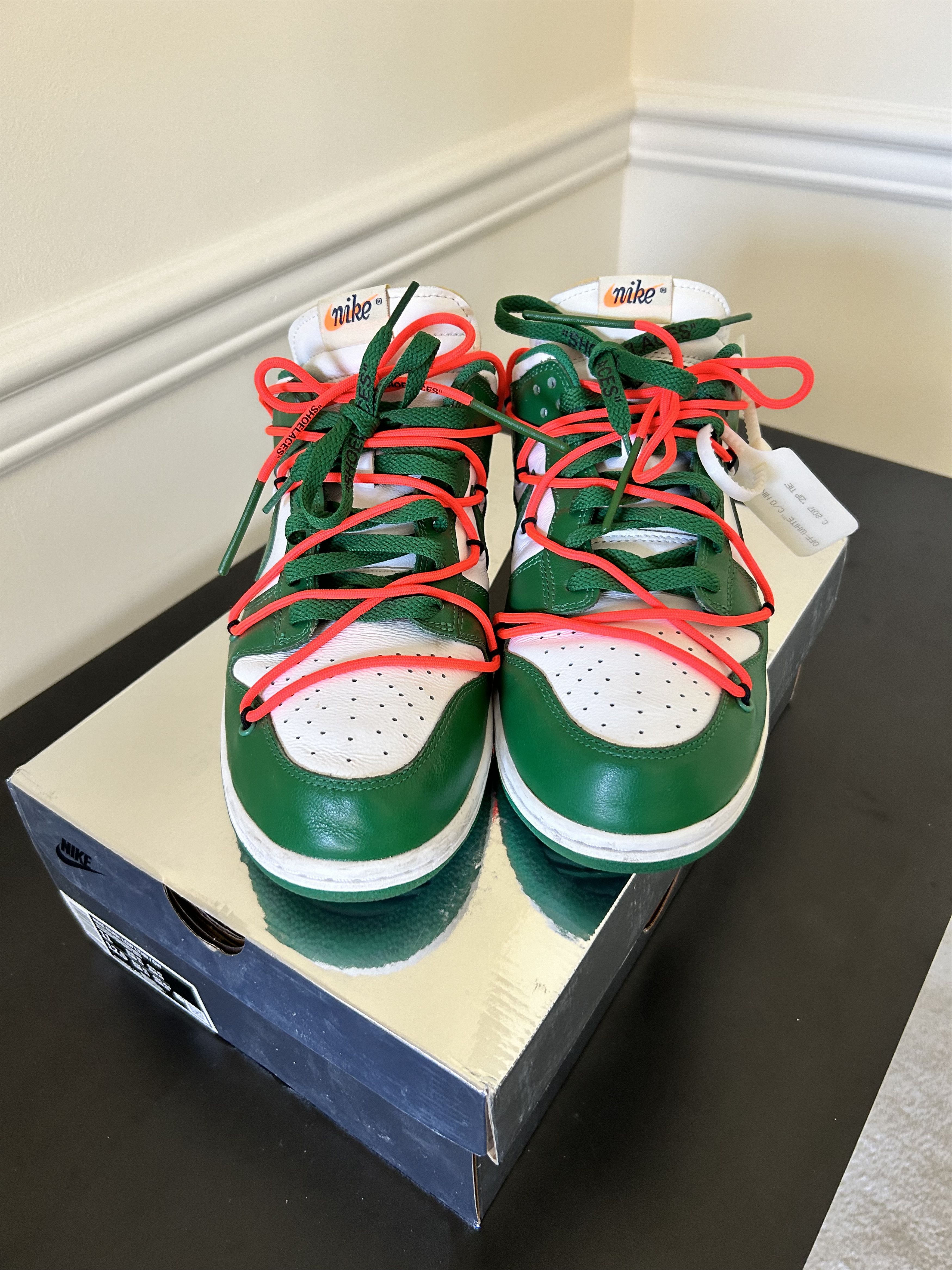 Nike × Off-White Nike Dunk Low Off-White Pine Green Size US 11 / EU 44 - 3 Thumbnail