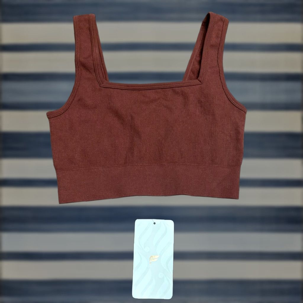 Fabletics Fabletics Bra Brown Women's Size S Low Impact Seamless Strappy Pullover Wireless Athletic Sports Bra Size ONE SIZE - 1 Thumbnail