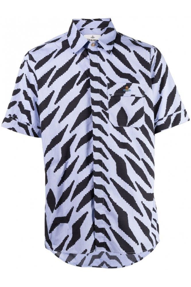 o1y0525 Patterned Shirt in Light Blue/Black