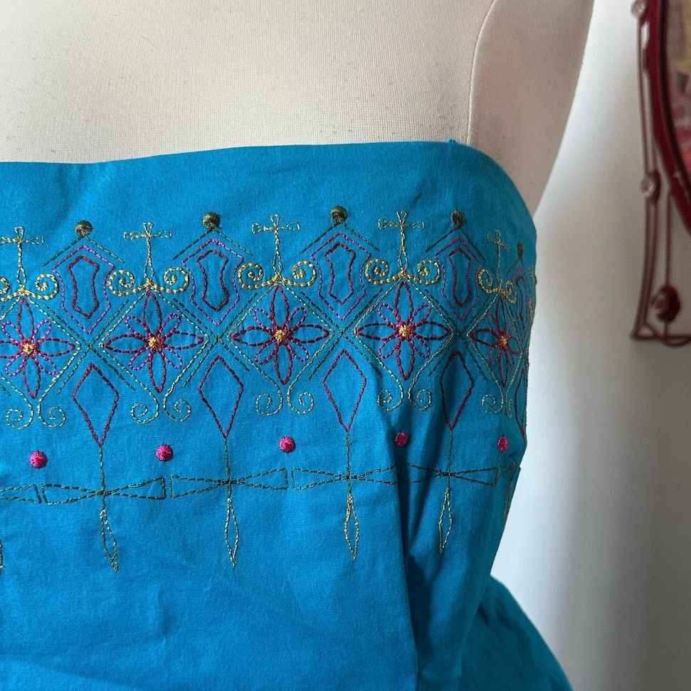 Other harolds blue embroidered tube top Size M / US 6-8 / IT 42-44 - 2 Thumbnail
