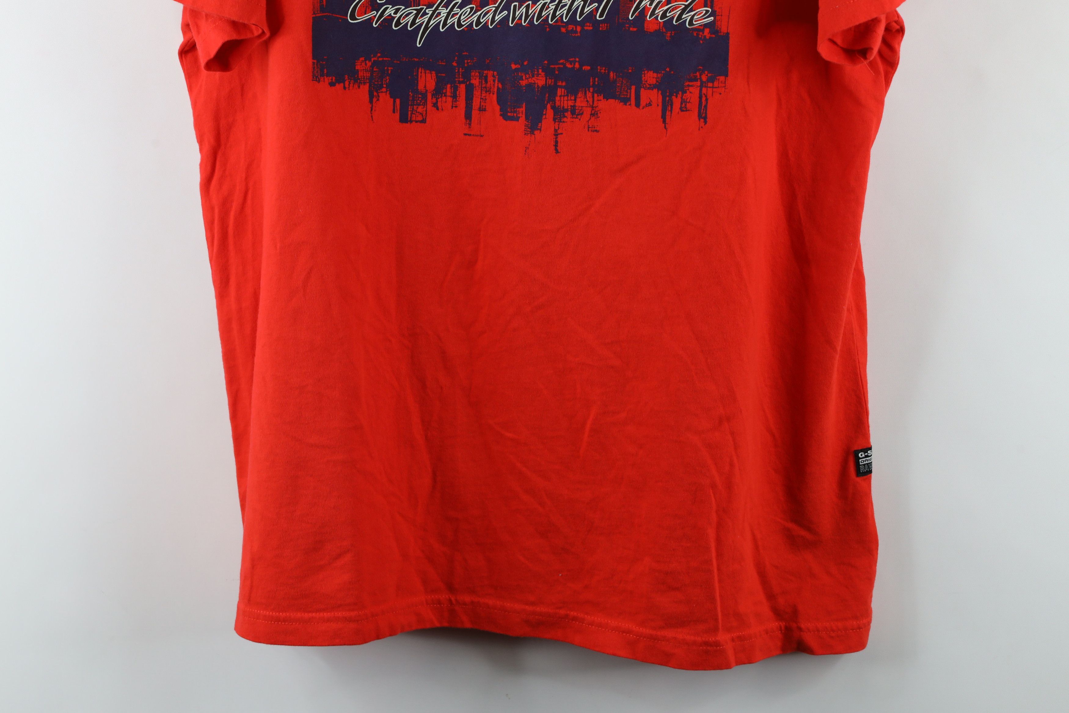 G-Star × Vintage G Star Raw Denim Spell Out Short Sleeve T-Shirt Red Cotton Size US L / EU 52-54 / 3 - 3 Thumbnail
