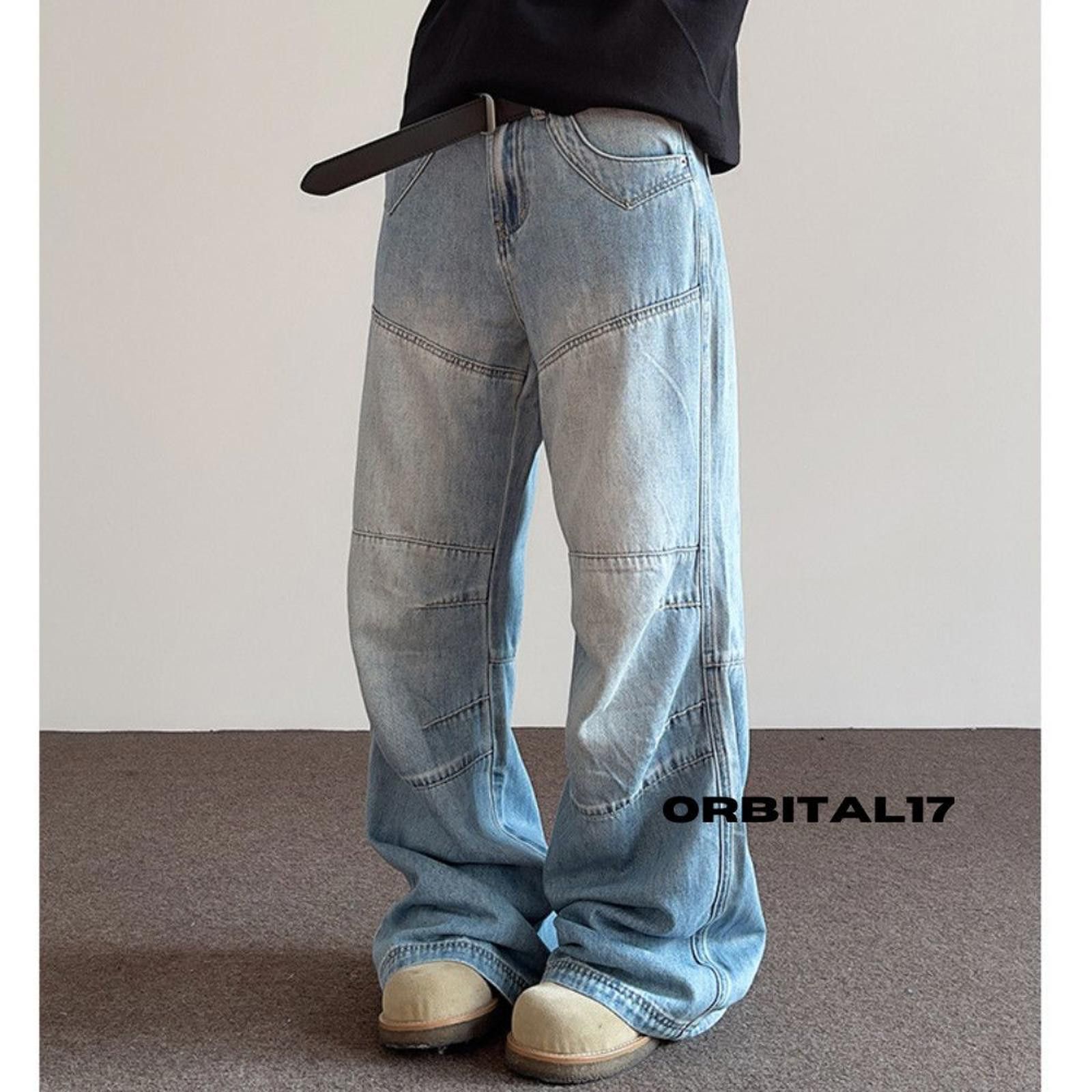 Vintage Light Blue Wide Leg Denim Jeans, Relaxed Fit Jeans Size US 30 / EU 46 - 5 Thumbnail