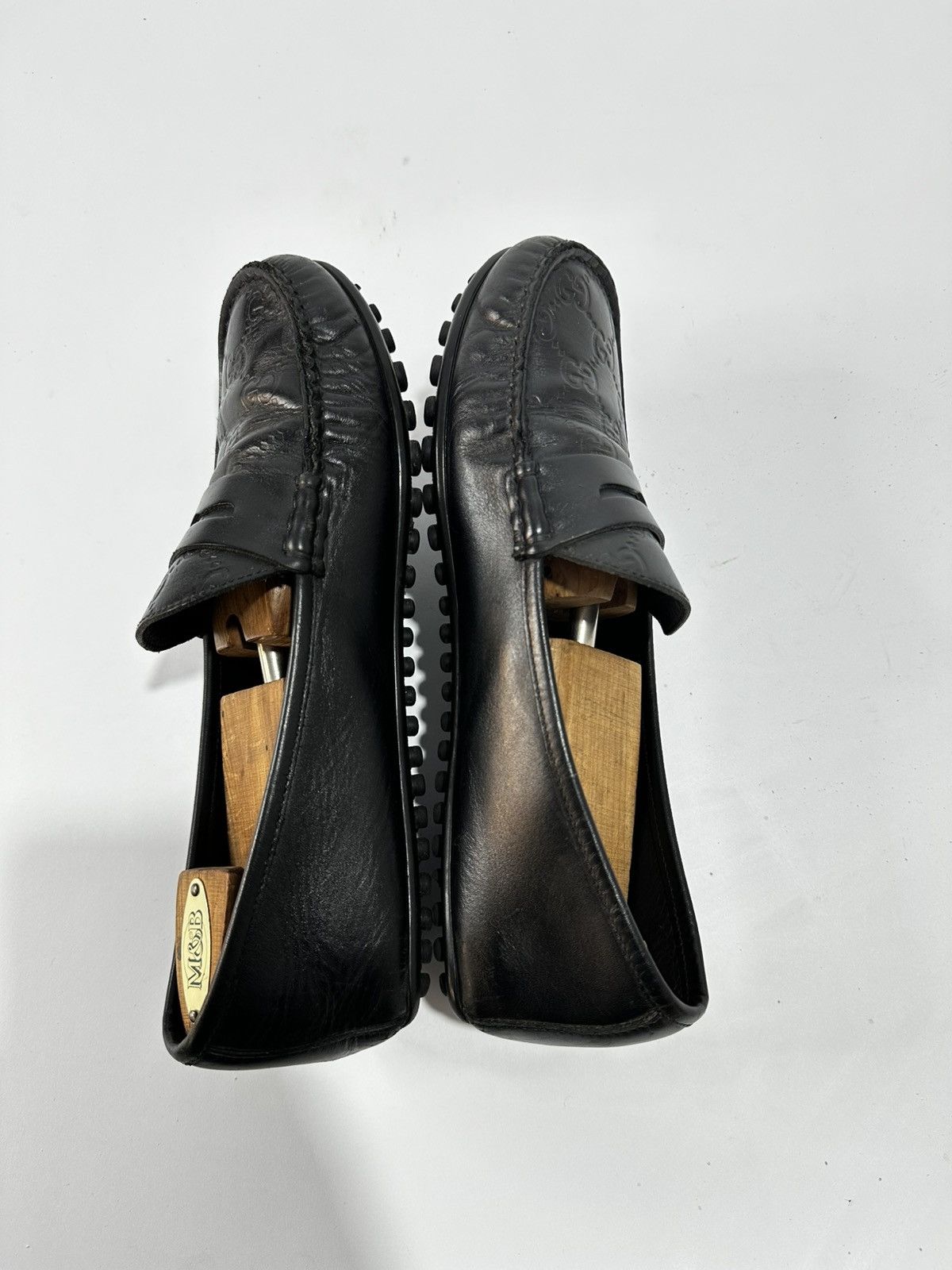 Gucci Gucci Monogram Black Leather Penny Loafers . Size US 8 / EU 41 - 6 Thumbnail