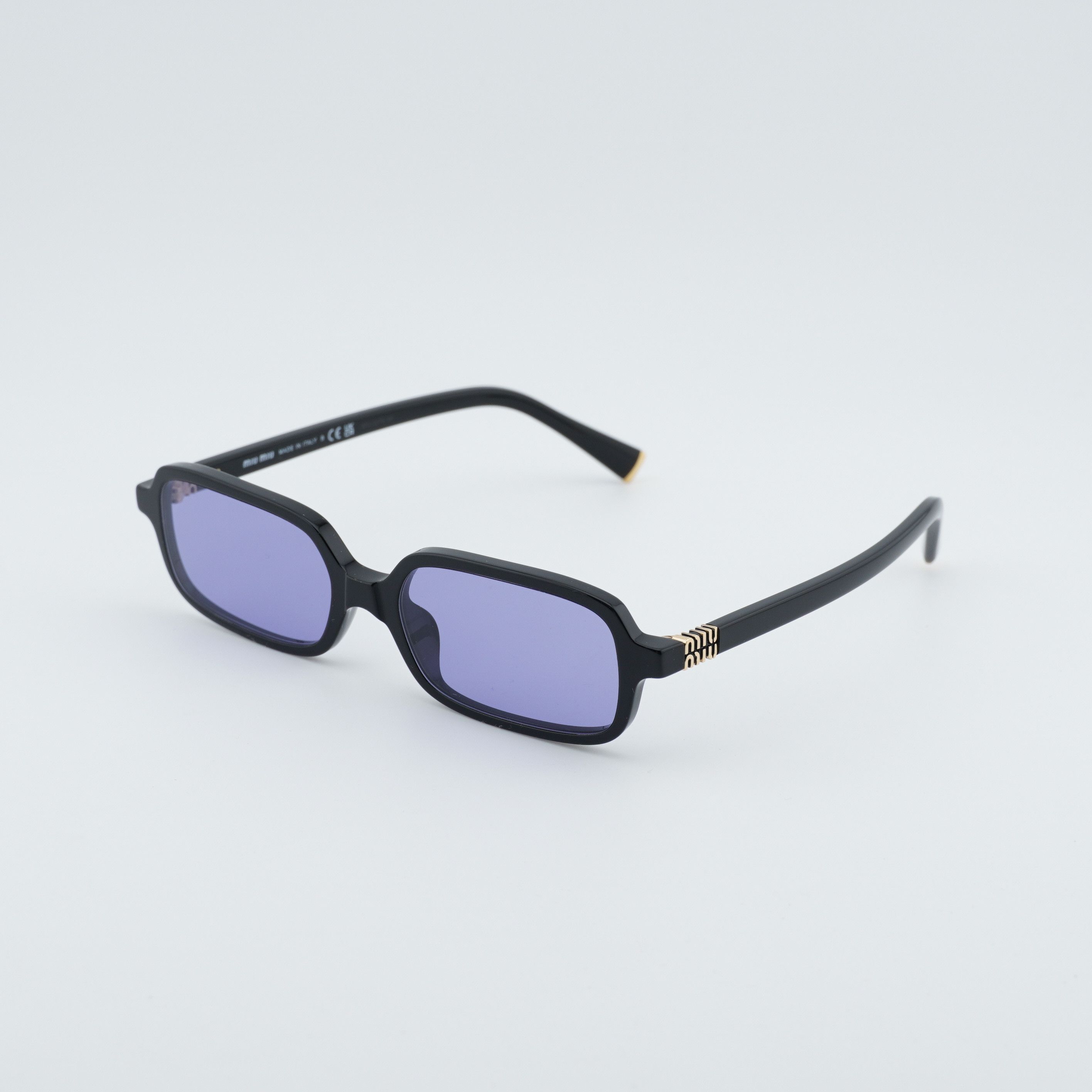 Miu Miu Miu Miu MU11ZS 16K01O Women Sunglasses Black Rectangle Frame Size ONE SIZE - 1 Thumbnail