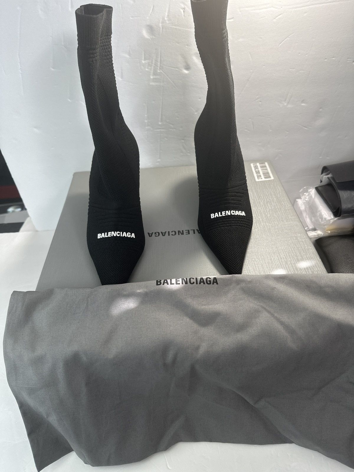 Balenciaga Balenciaga Women's Knife 2.0 Knit High Heel Booties Size US 5.5 / IT 35.5 - 15 Thumbnail