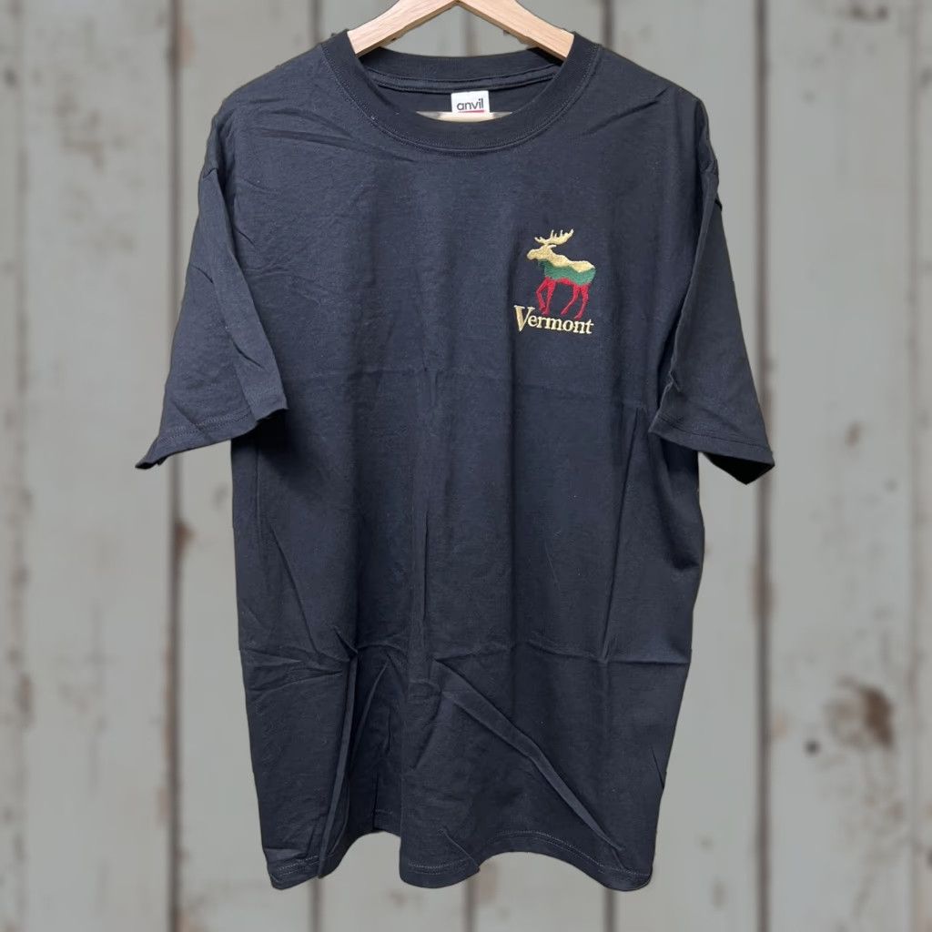 Anvil Vtg New Vermont T-Shirt Men's L Short Sleeve Black Moose Anvil Basic Tee Retro Shirt Mens L White Short Sleeve Cotton Short Sleeve Moose Size US L / EU 52-54 / 3 - 1 Thumbnail
