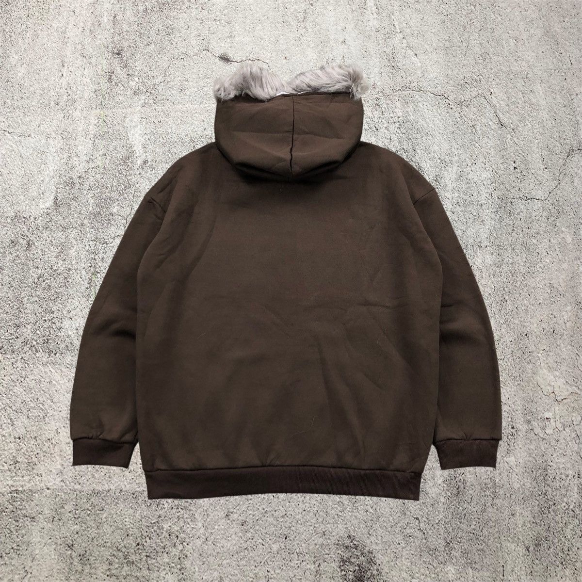 Japanese Brand 2000s Shein Skulls Fur Poem Ziphoodie Dark Brown Y2k Lgb Goa Size US XL / EU 56 / 4 - 8 Thumbnail